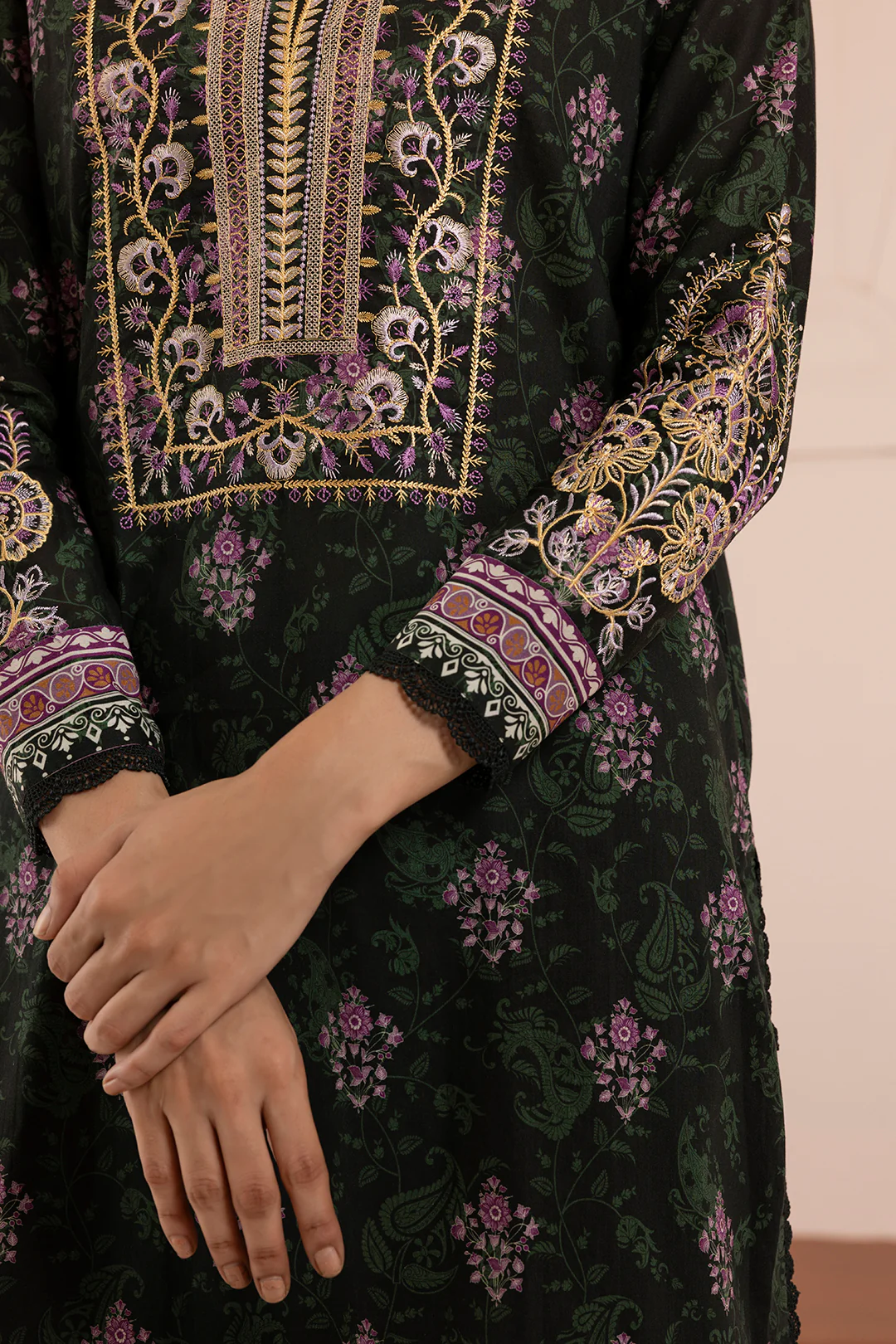 Embroidered Shirt Shalwar Dupatta - 0208 - Image 6