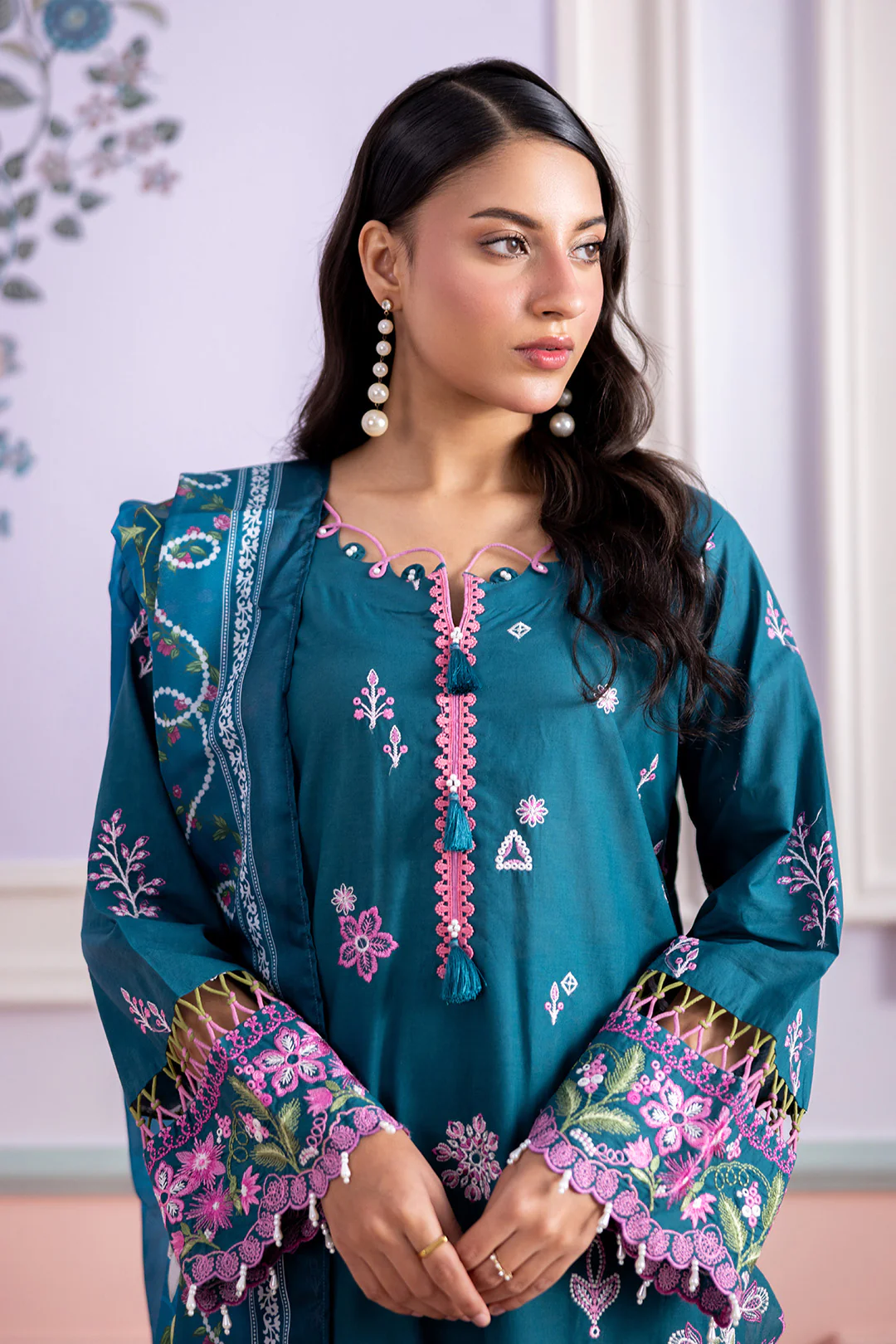 Embroidered Shirt Shalwar Dupatta - 0214