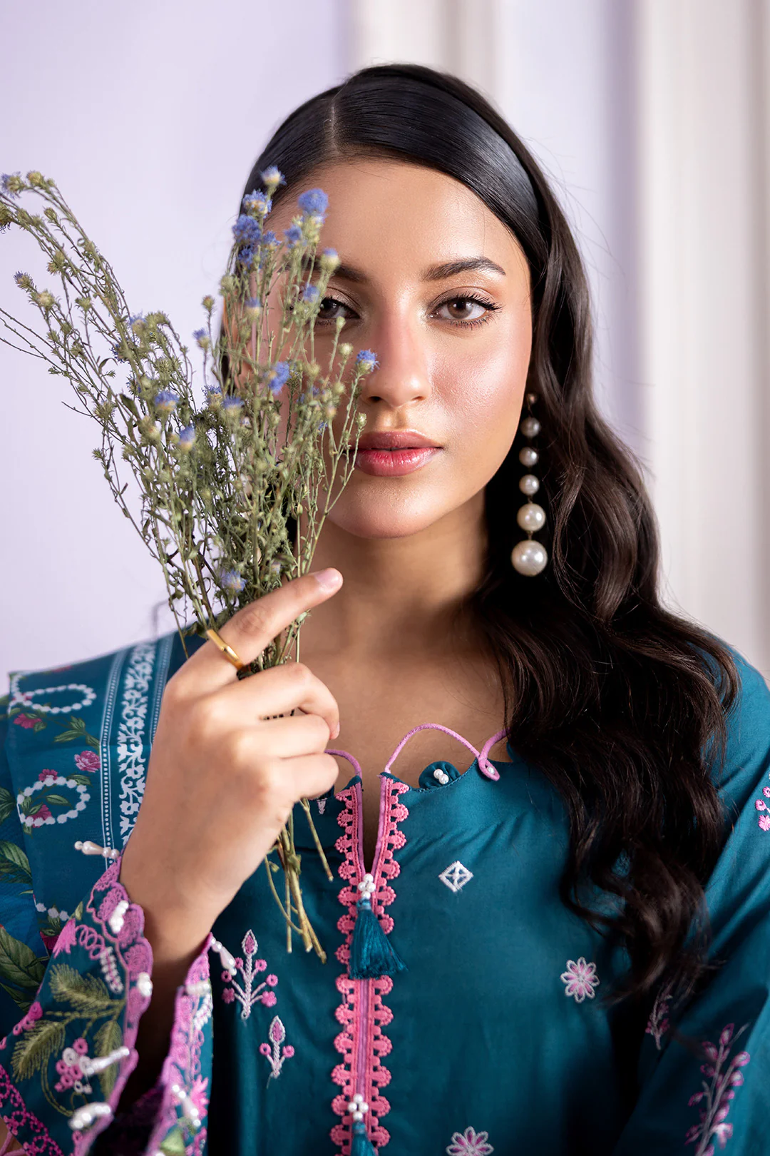 Embroidered Shirt Shalwar Dupatta - 0214 - Image 7