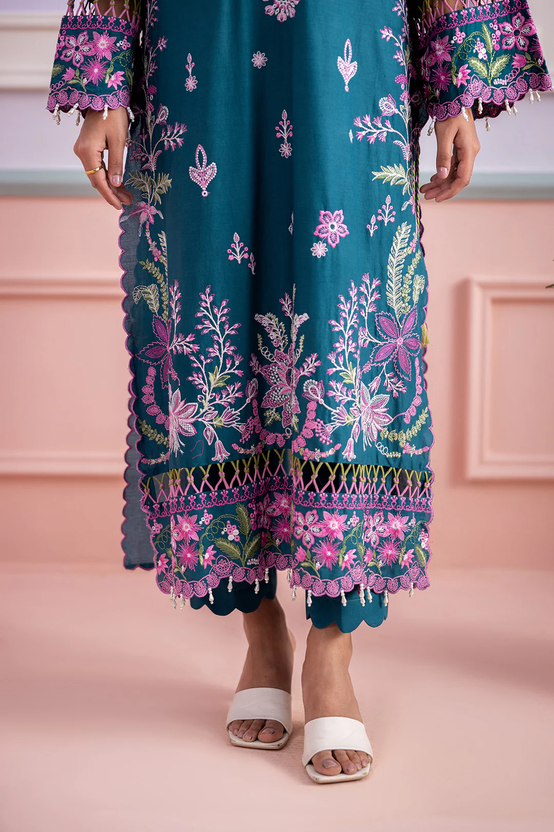 Embroidered Shirt Shalwar Dupatta - 0214 - Image 8