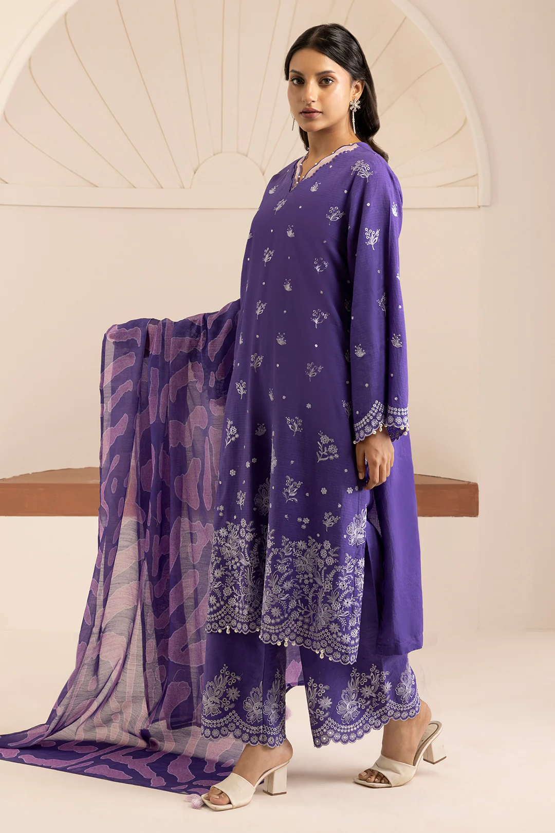 Embroidered Shirt Shalwar Dupatta - 0215 - Image 2