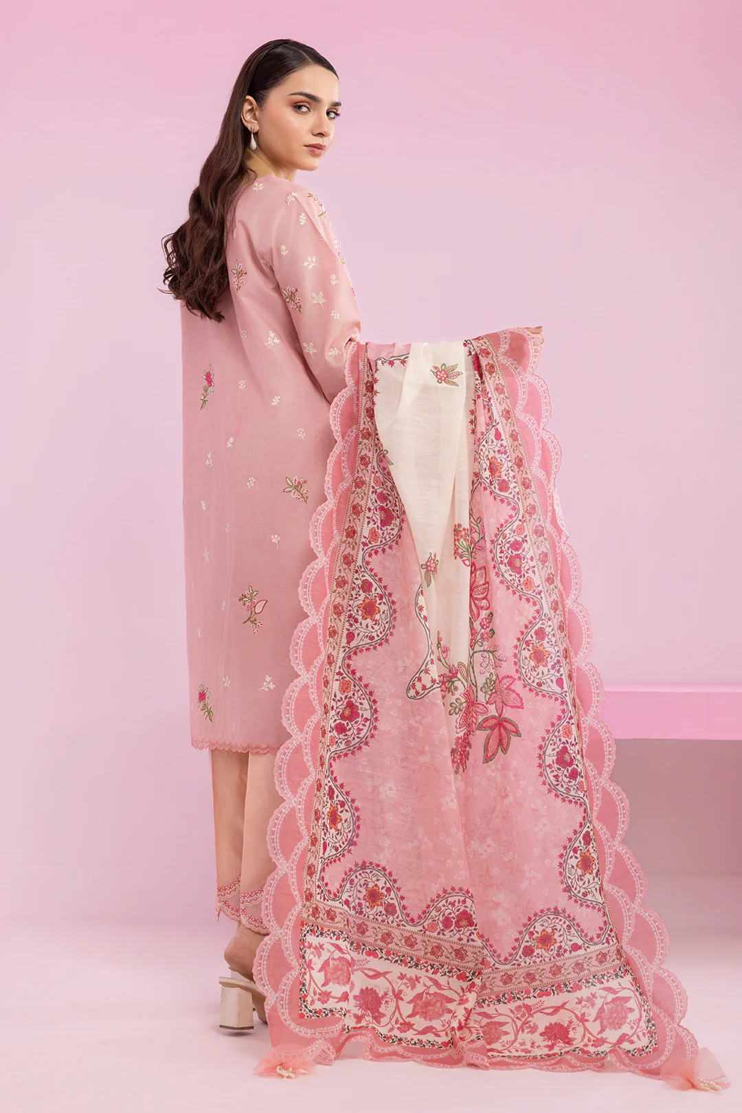 Embroidered Shirt Shalwar Dupatta - 0216 - Image 12
