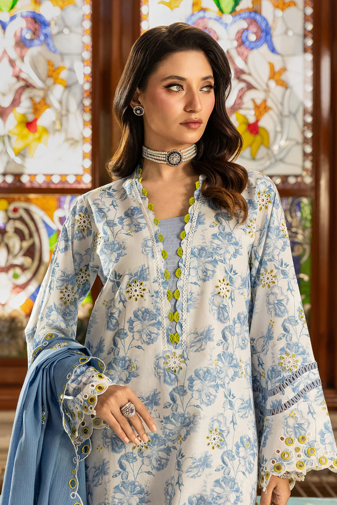 Embroidered Shirt Shalwar Dupatta - 4001 - Image 11