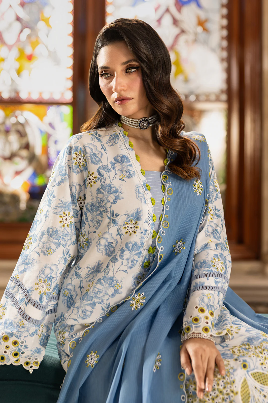 Embroidered Shirt Shalwar Dupatta - 4001 - Image 4
