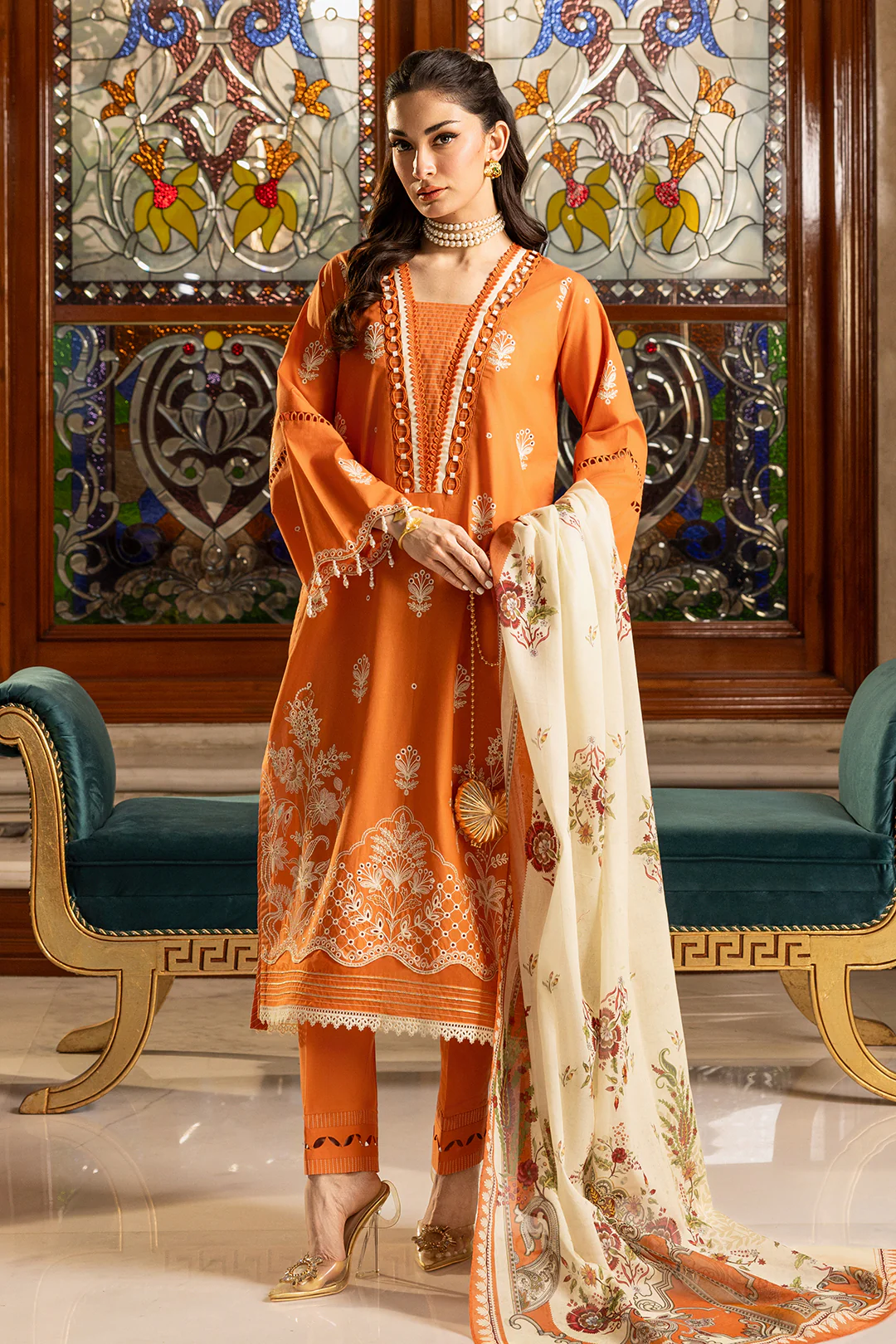 Embroidered Shirt Shalwar Dupatta - 4002