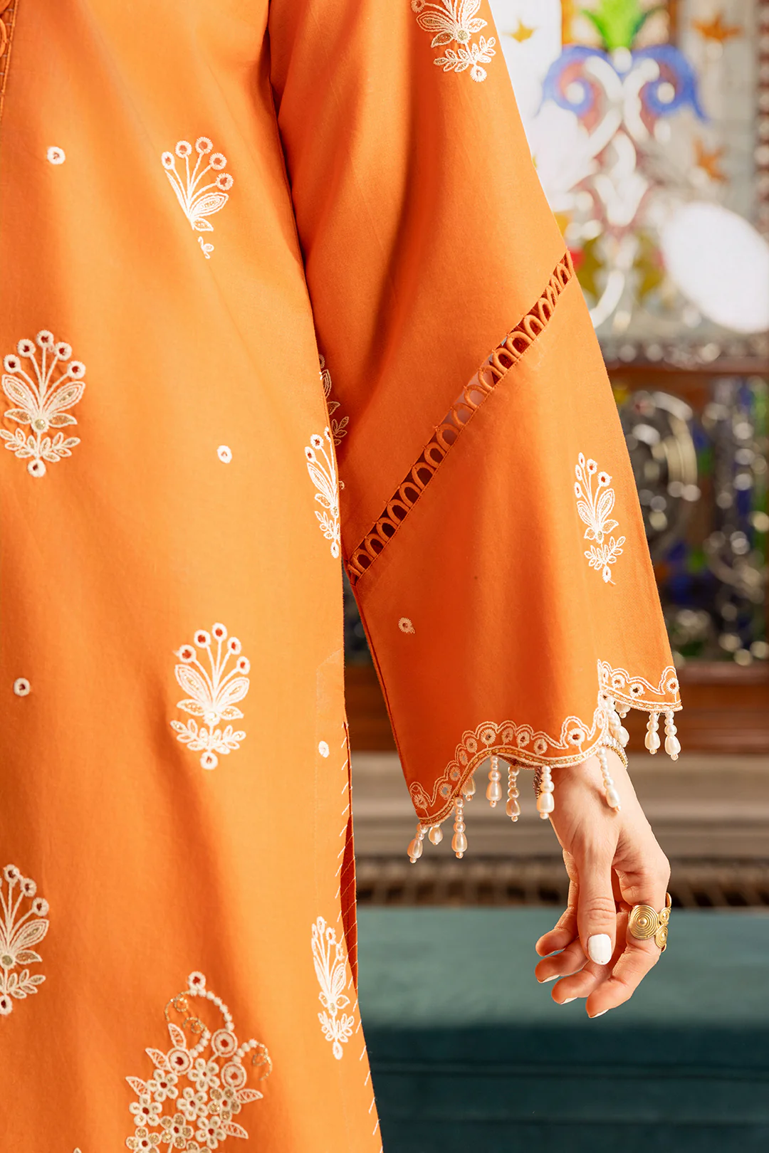 Embroidered Shirt Shalwar Dupatta - 4002 - Image 10