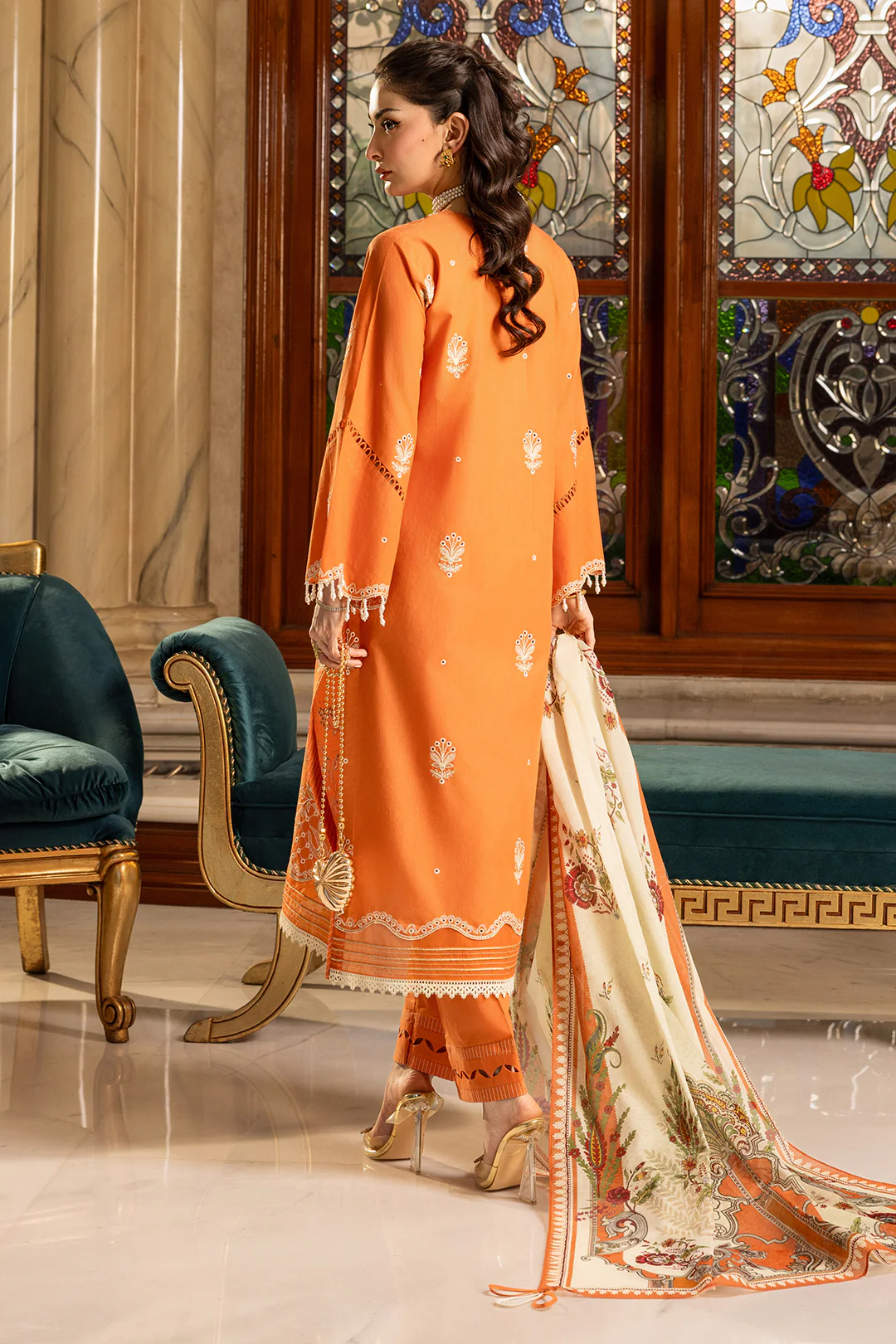 Embroidered Shirt Shalwar Dupatta - 4002 - Image 11