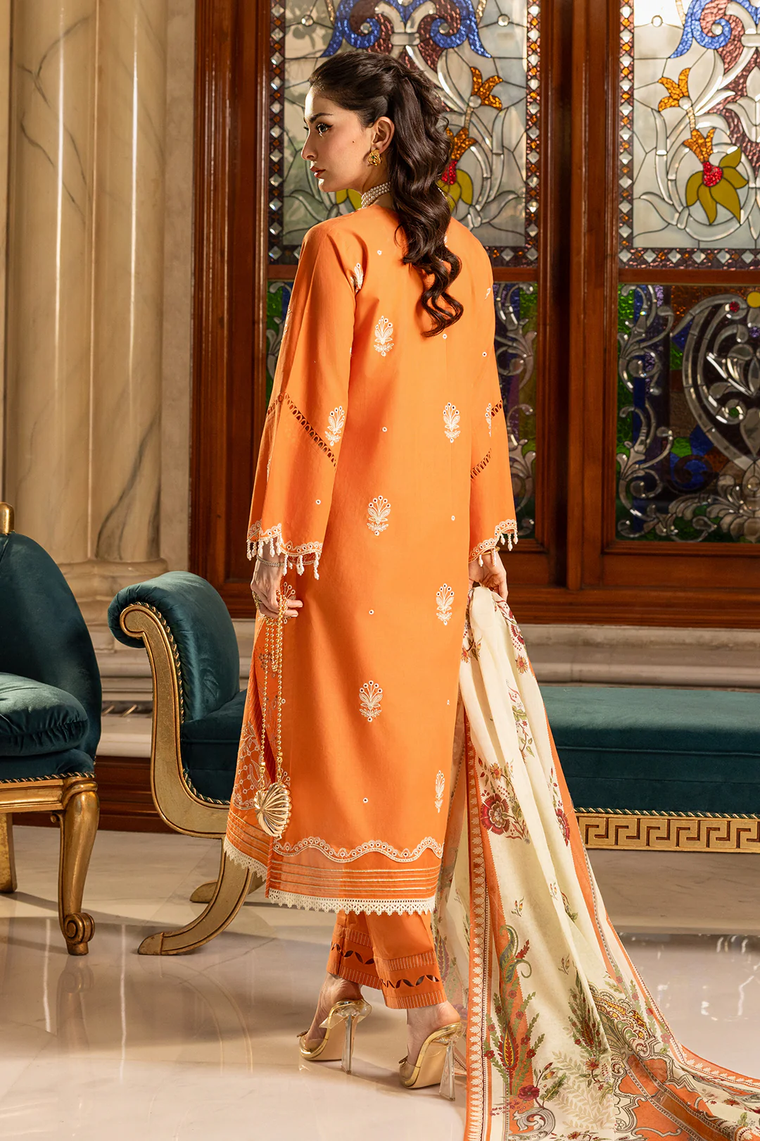Embroidered Shirt Shalwar Dupatta - 4002 - Image 14
