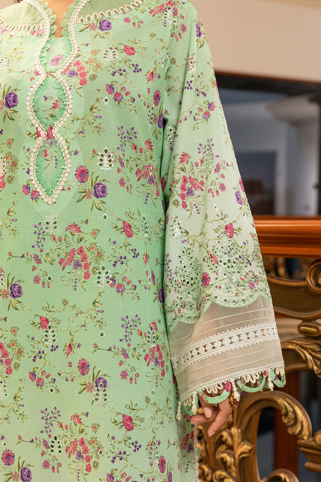 Embroidered Shirt Shalwar Dupatta - 4006 - Image 6