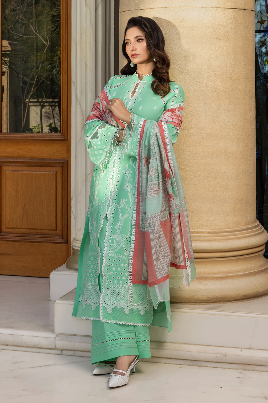 Embroidered Shirt Shalwar Dupatta - 4007 - Image 4