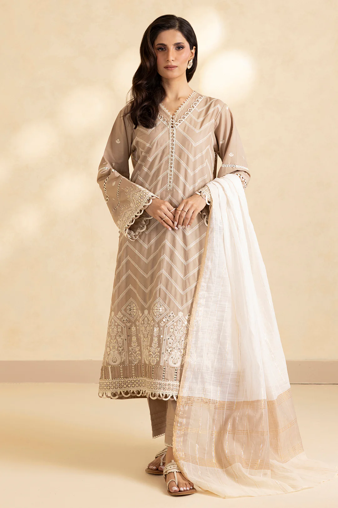 Embroidered Shirt Shalwar Dupatta - 4008 - Image 2