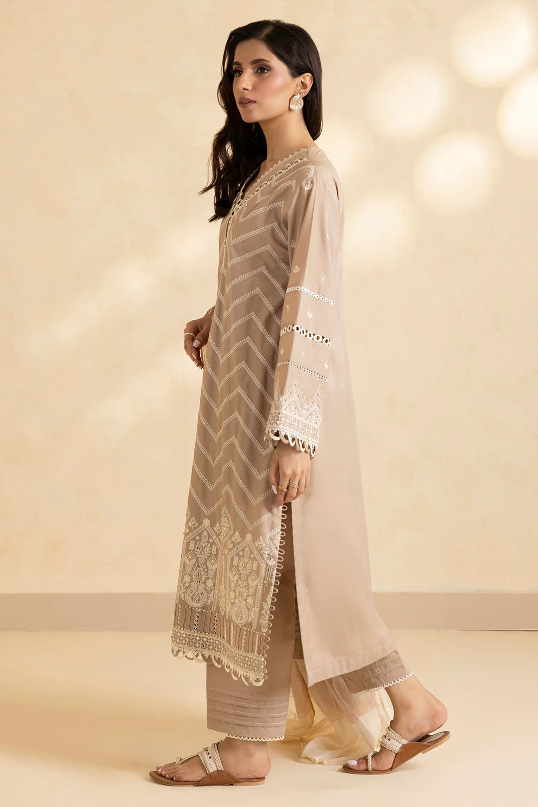 Embroidered Shirt Shalwar Dupatta - 4008 - Image 4