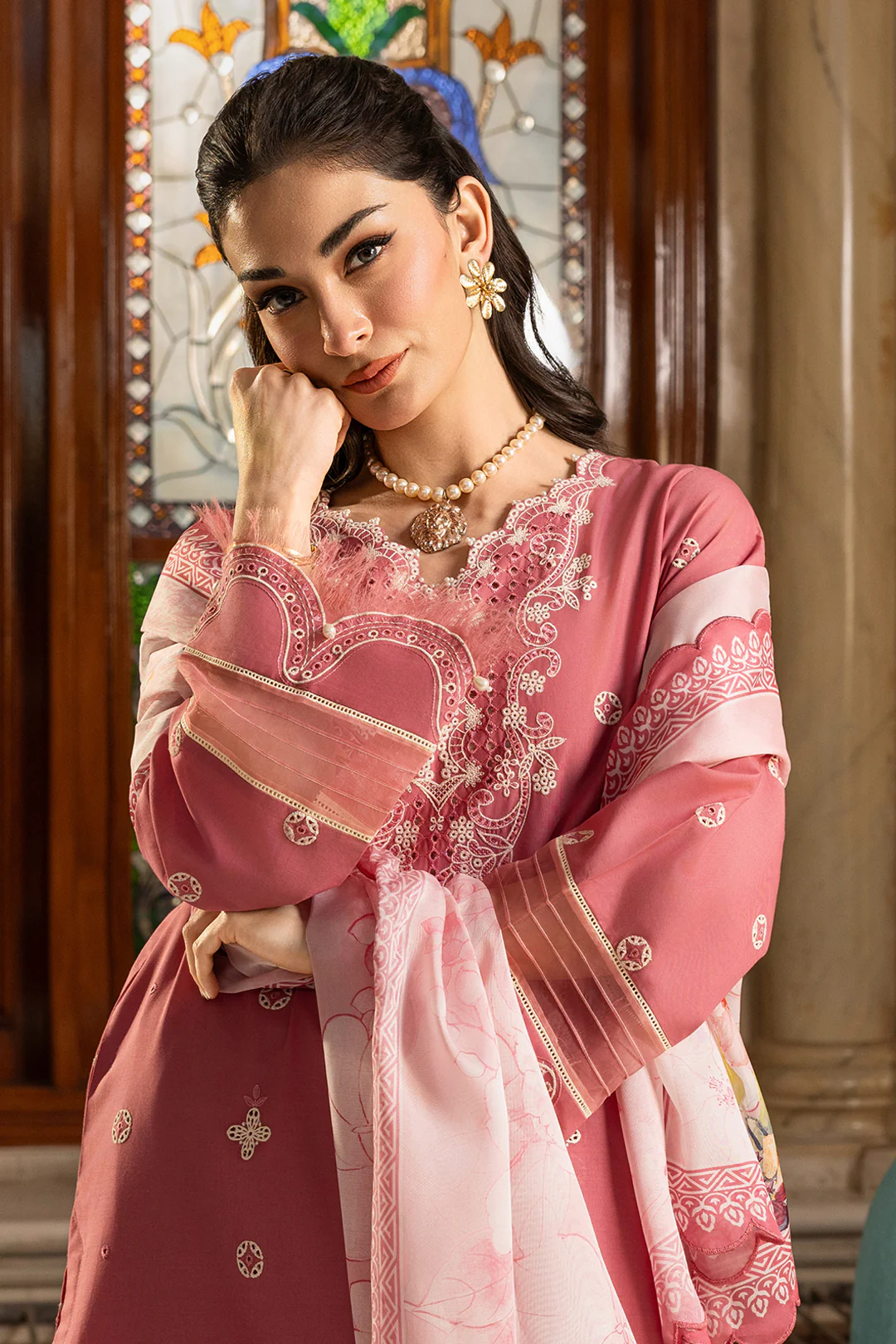 Embroidered Shirt Shalwar Dupatta - 4010 - Image 2