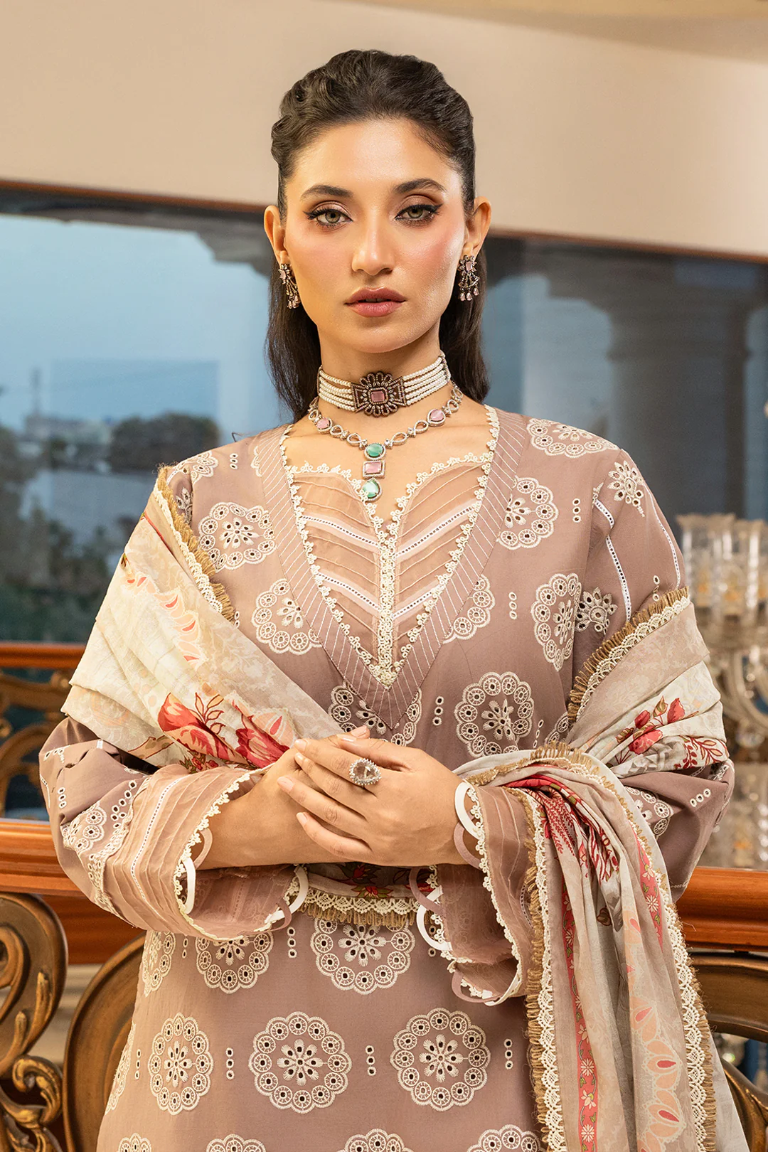 Embroidered Shirt Shalwar Dupatta - 4011 - Image 2