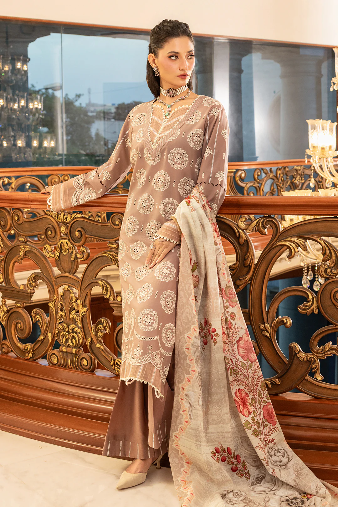Embroidered Shirt Shalwar Dupatta - 4011 - Image 5