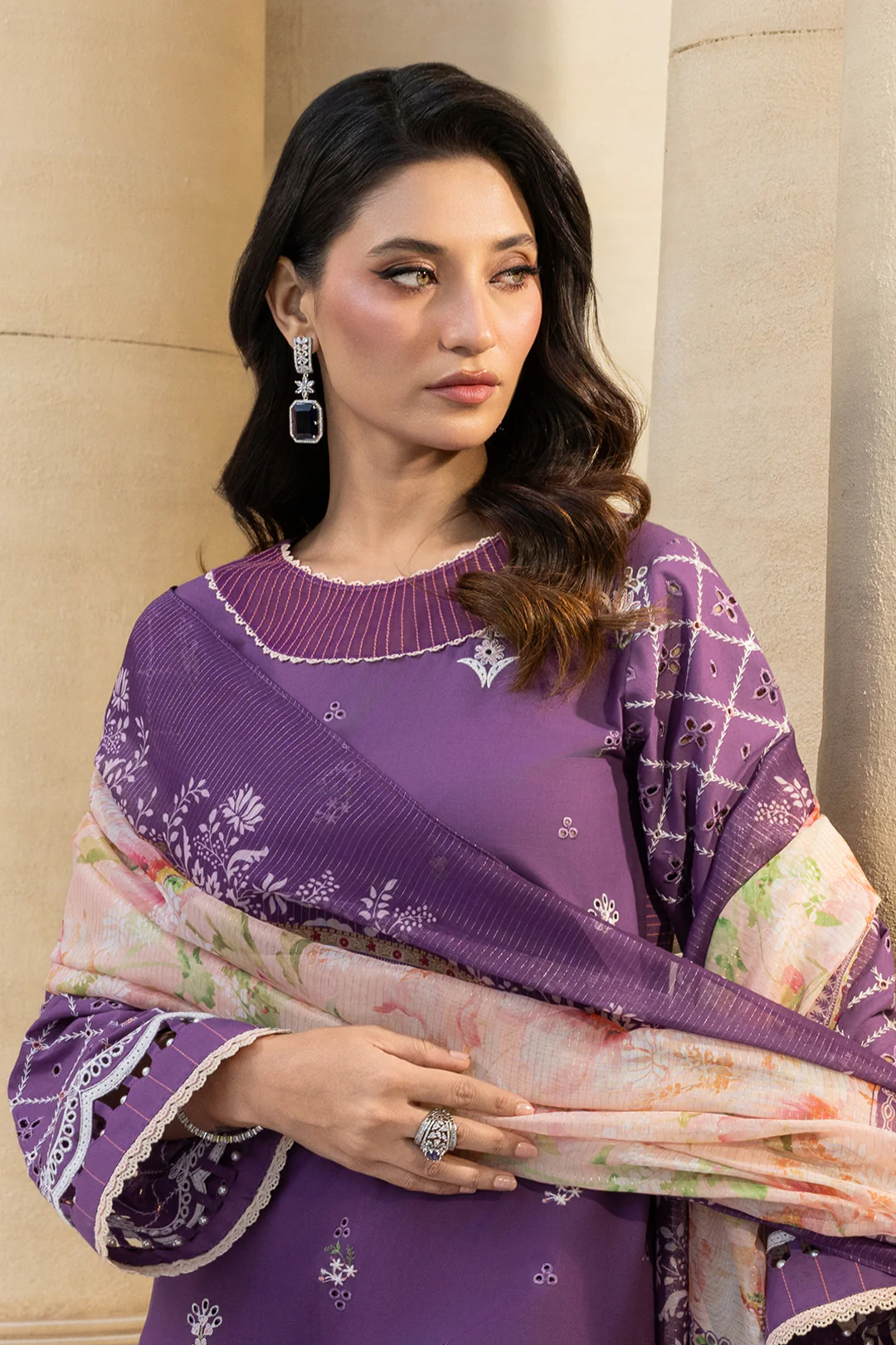 Embroidered Shirt Shalwar Dupatta - 4014 - Image 4