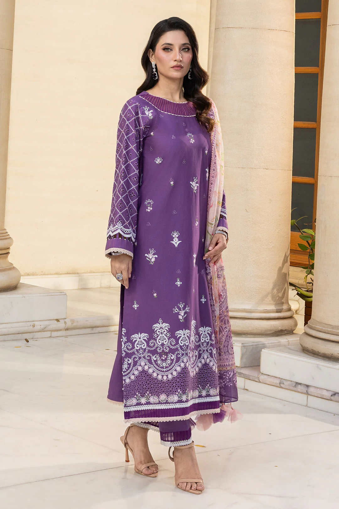 Embroidered Shirt Shalwar Dupatta - 4014 - Image 9