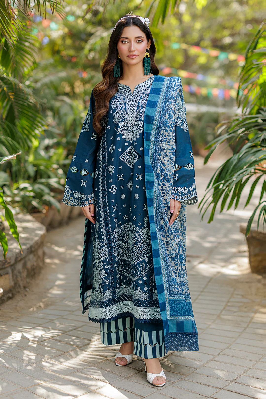 Embroidered Shirt Shalwar Dupatta - 4016 - Image 3