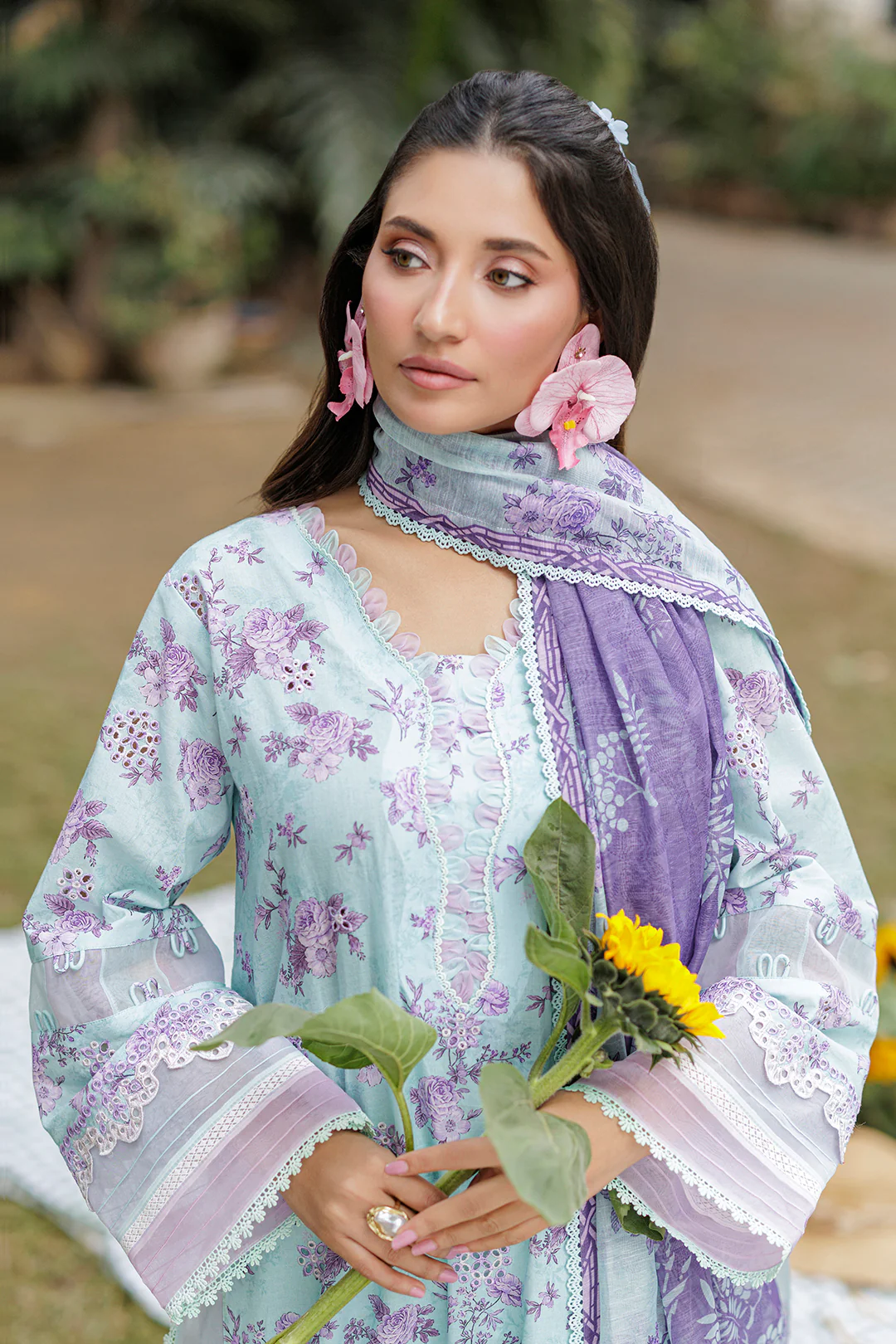 Embroidered Shirt Shalwar Dupatta - 4021 - Image 2