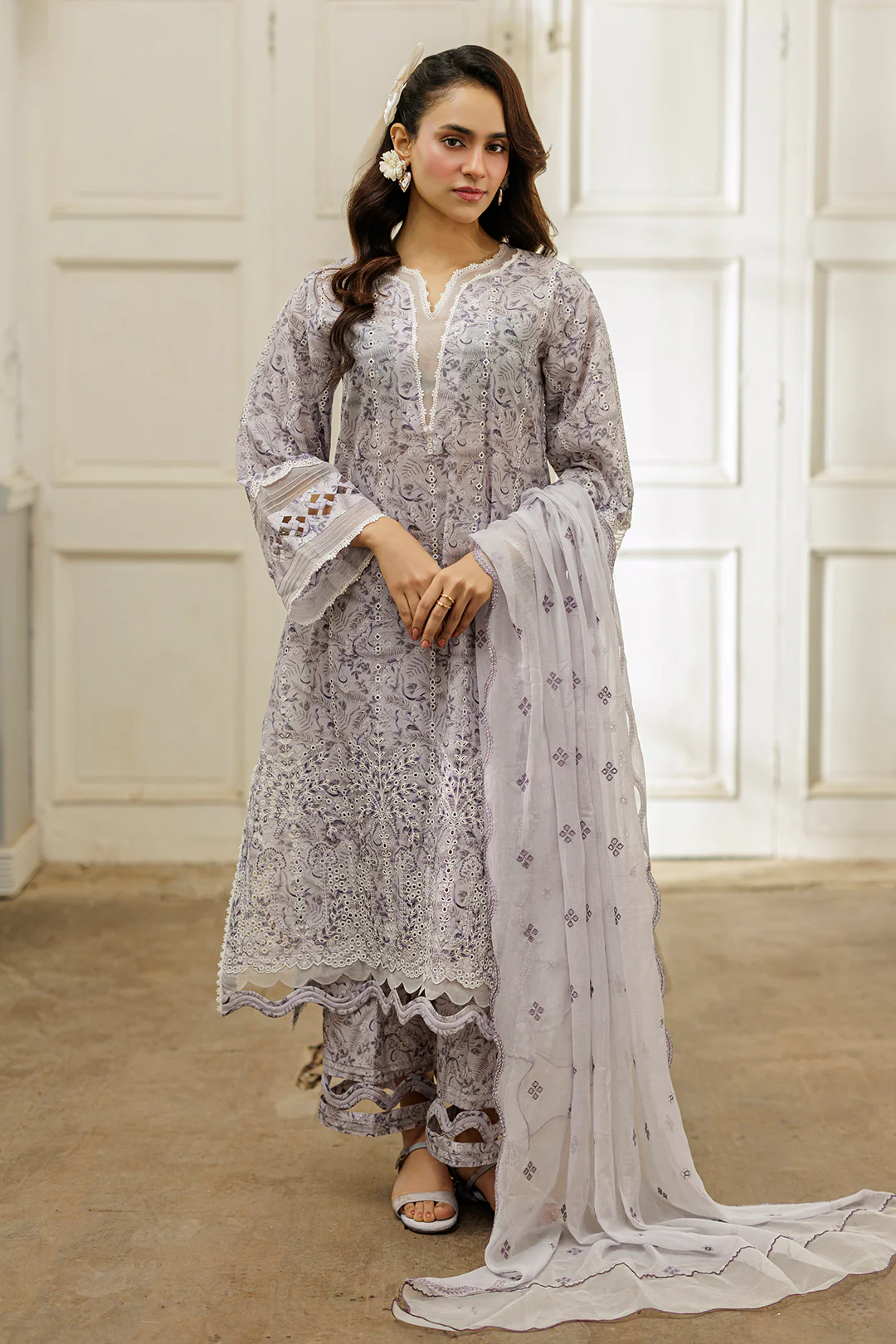 Embroidered Shirt Shalwar Dupatta - 4030