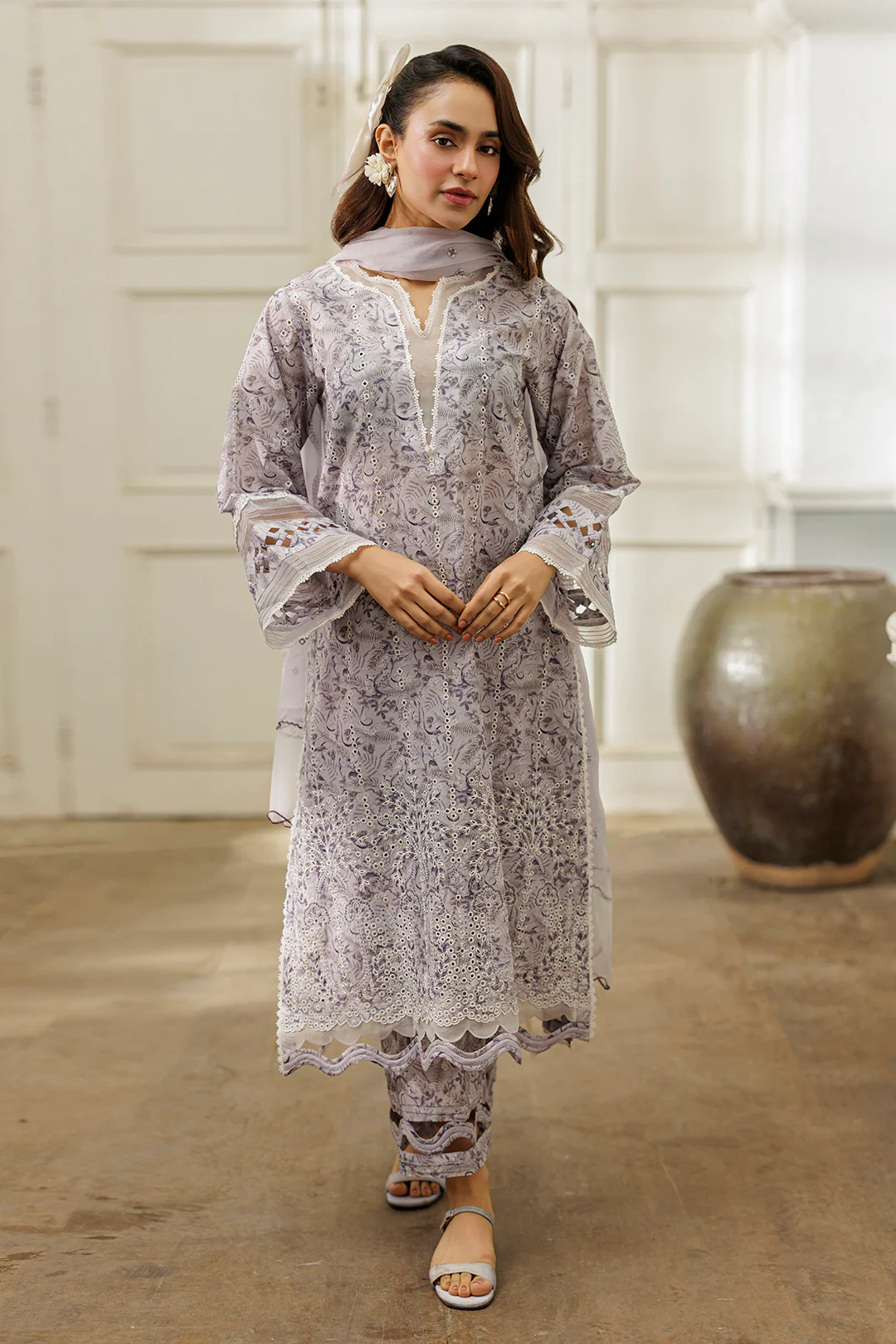 Embroidered Shirt Shalwar Dupatta - 4030 - Image 5