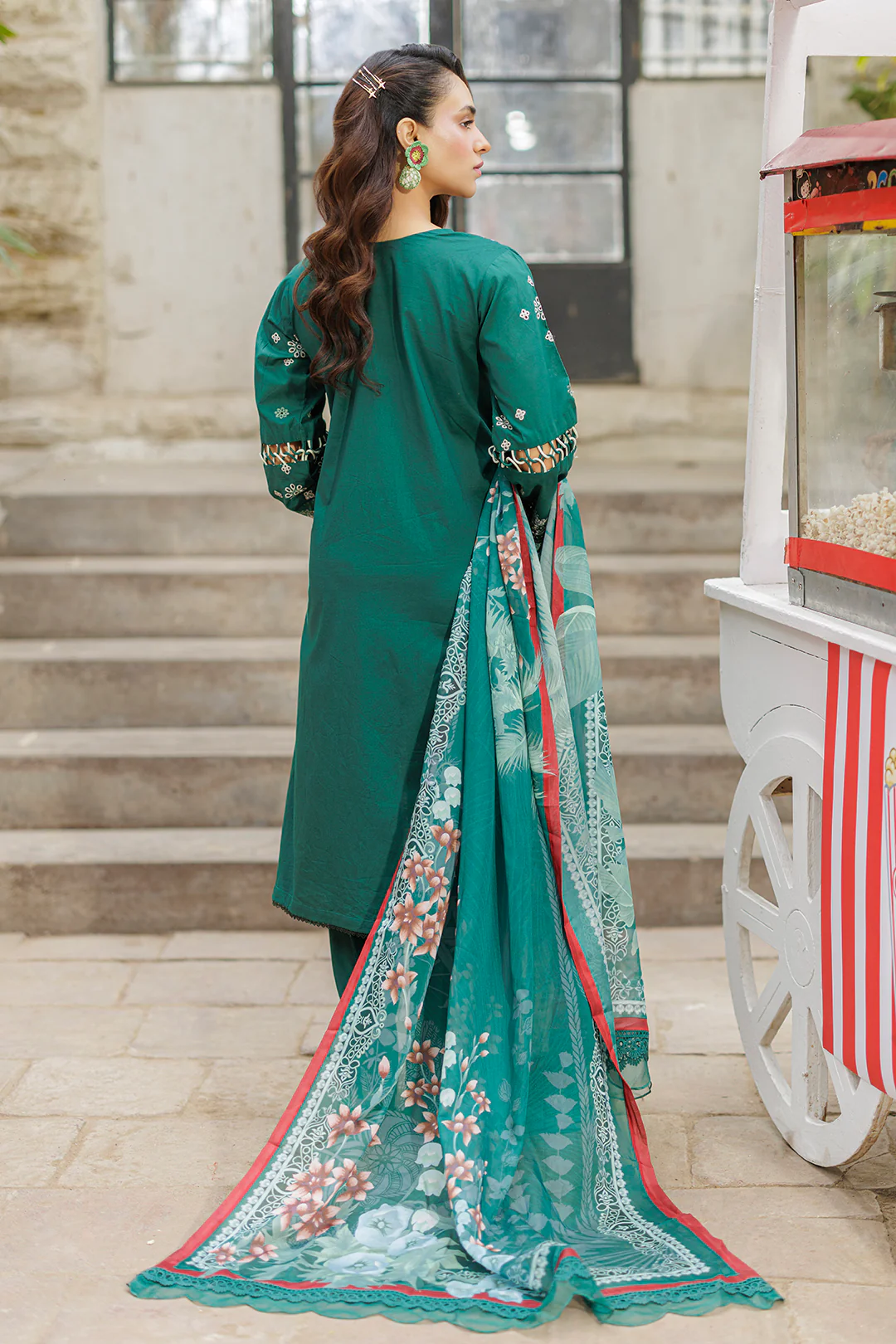 Embroidered Shirt Shalwar Dupatta - 4034 - Image 6