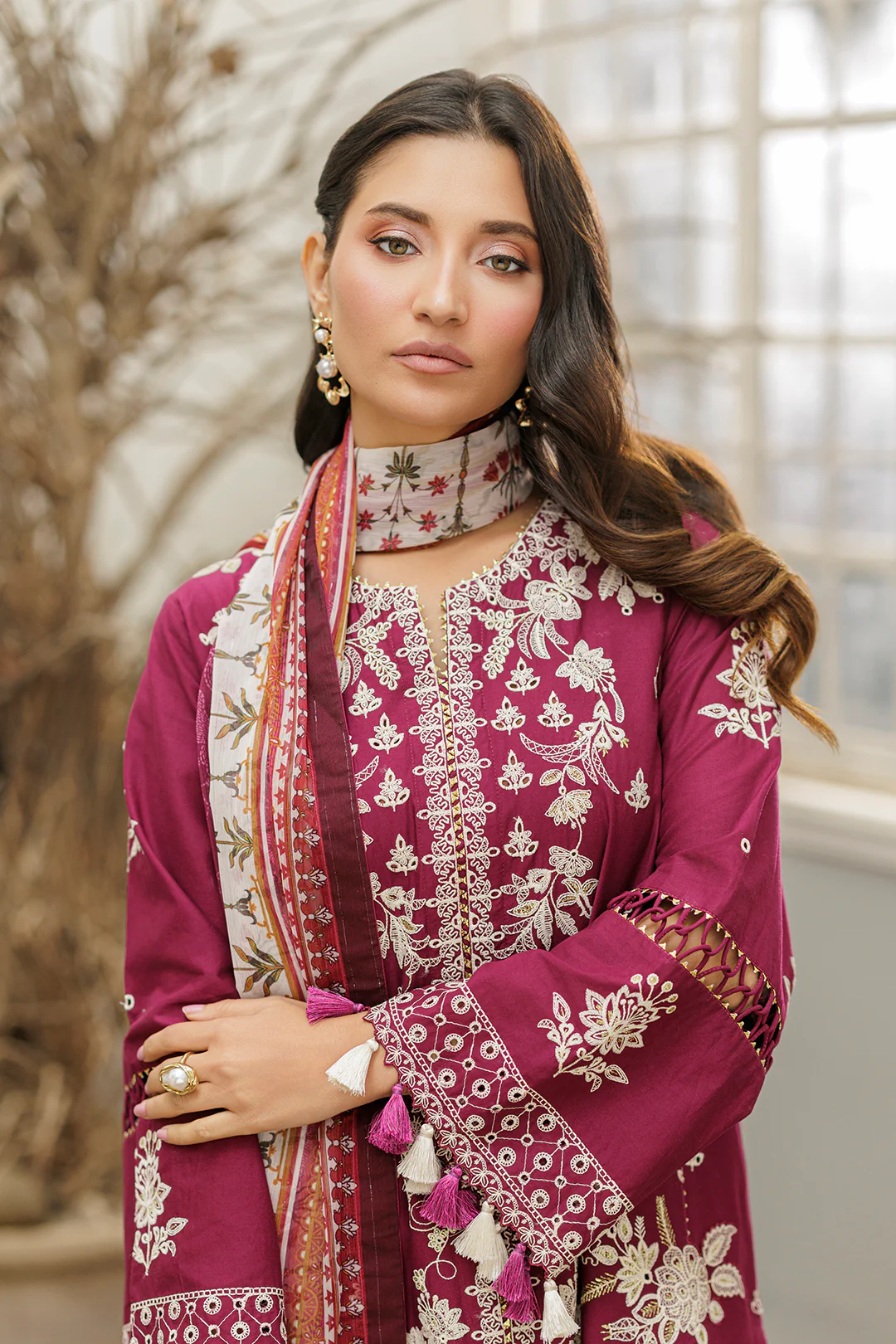 Embroidered Shirt Shalwar Dupatta - 4035 - Image 2