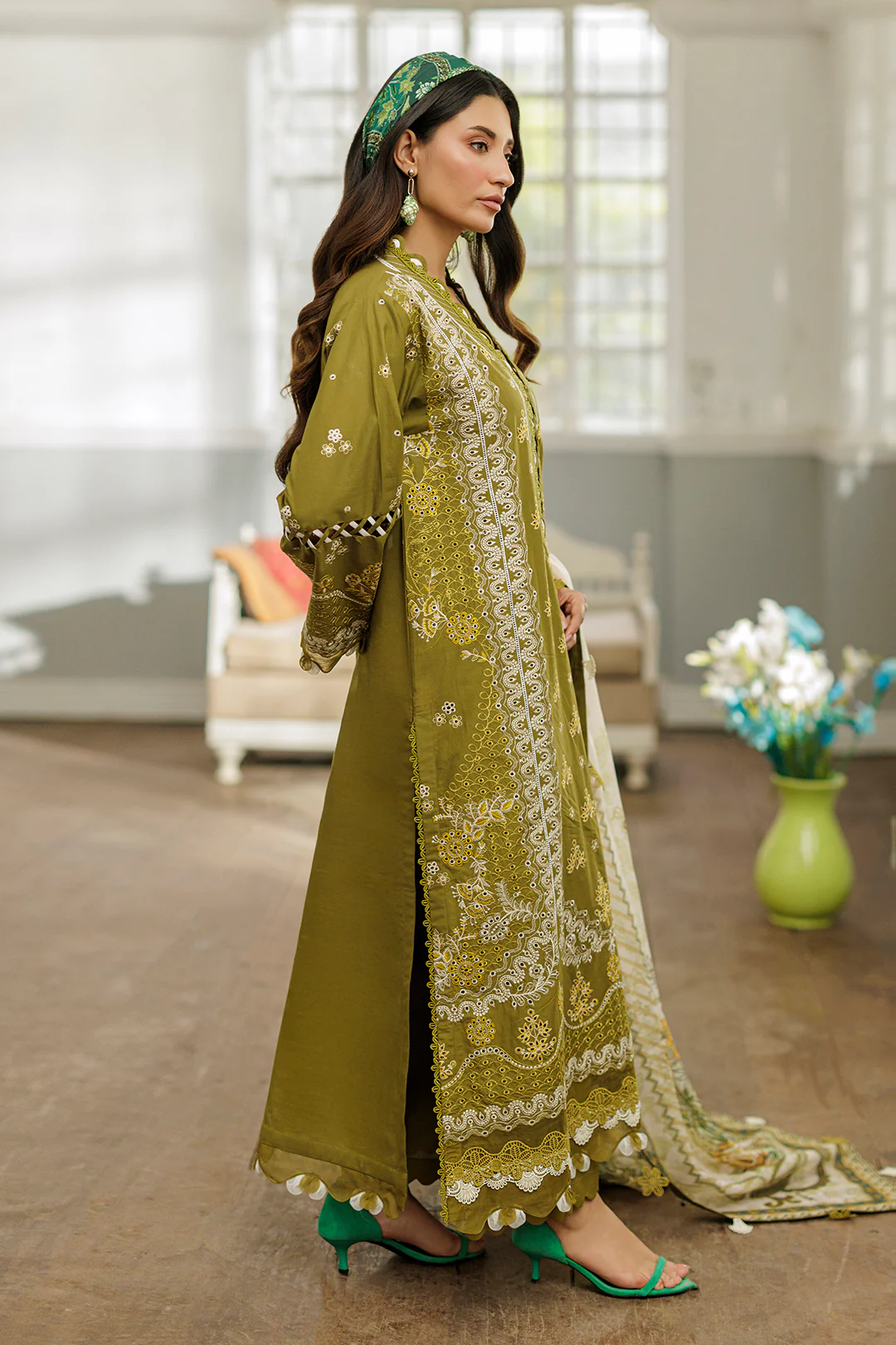 Embroidered Shirt Shalwar Dupatta - 4044 - Image 6