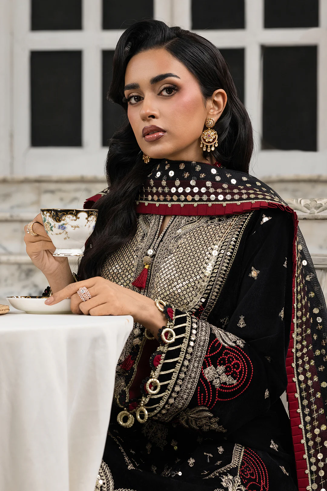 Embroidered Shirt Shalwar Dupatta - 4196 - Image 6
