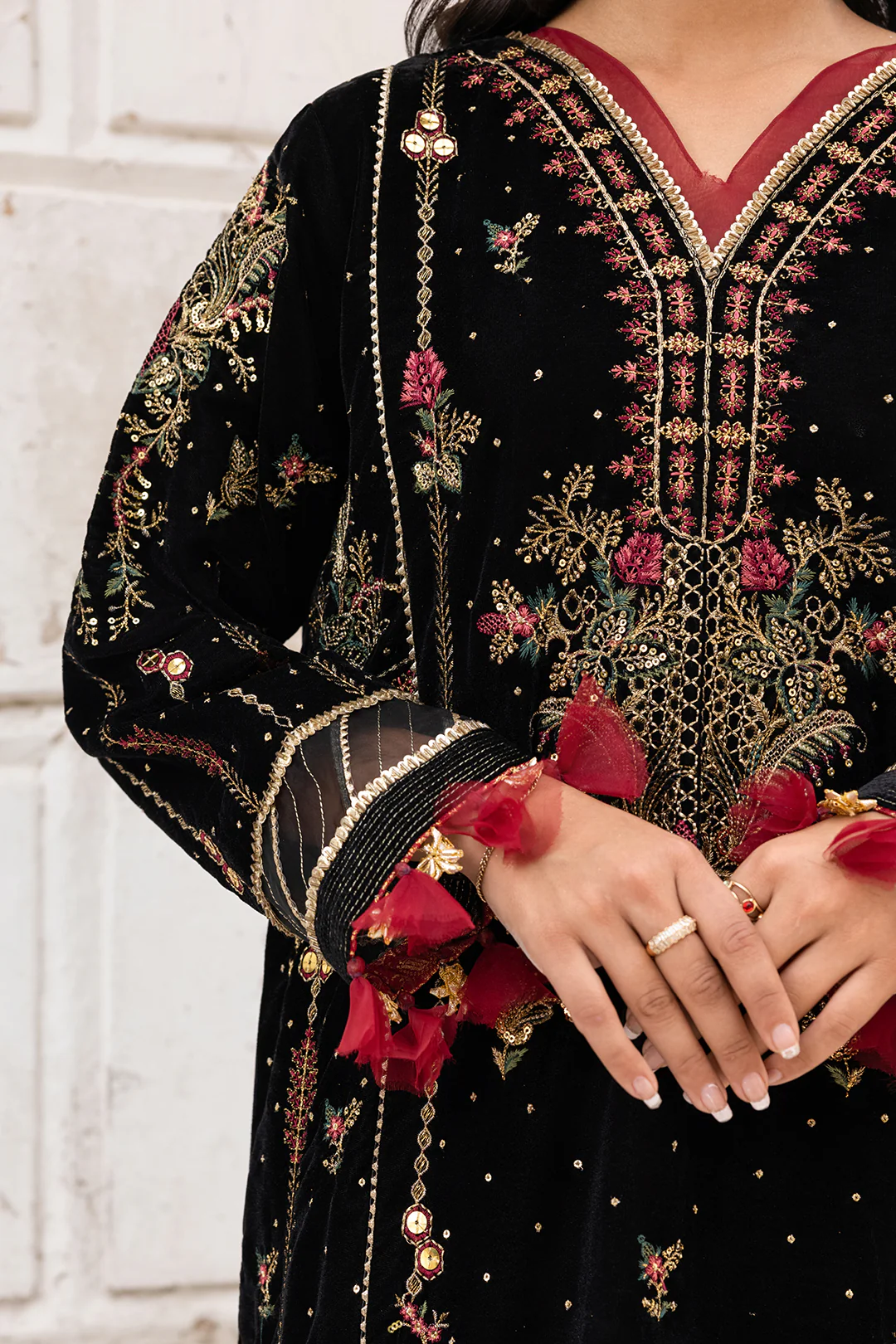 Embroidered Shirt Shalwar Dupatta - 4197 - Image 4