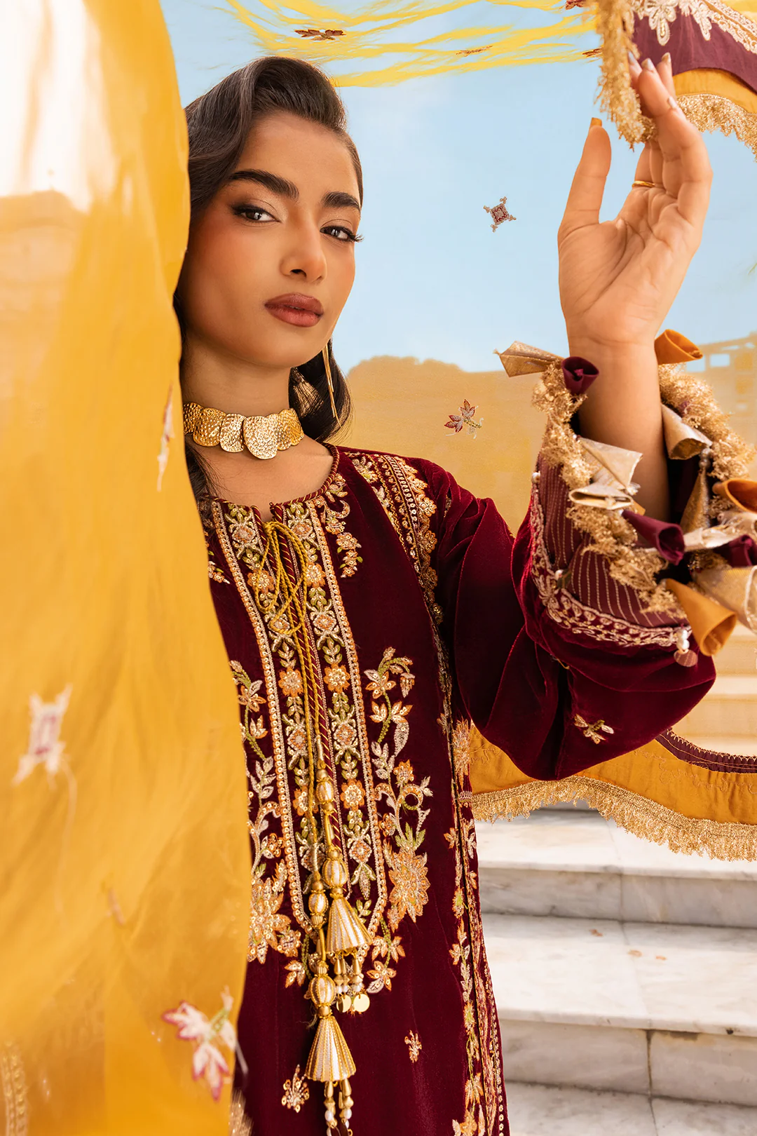 Embroidered Shirt Shalwar Dupatta - 4205 - Image 21