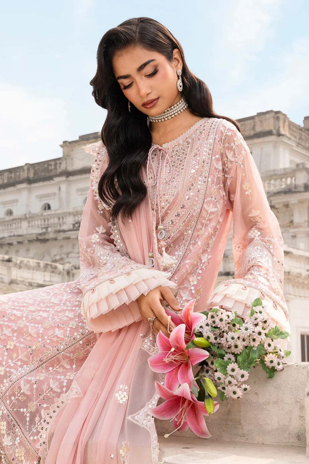 Embroidered Shirt Shalwar Dupatta - 4209 - Image 14