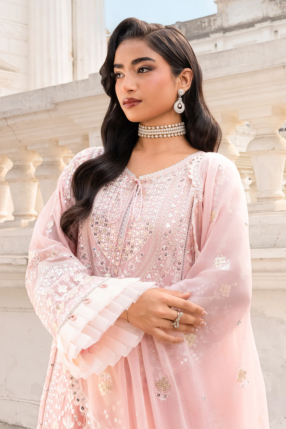 Embroidered Shirt Shalwar Dupatta - 4209 - Image 4