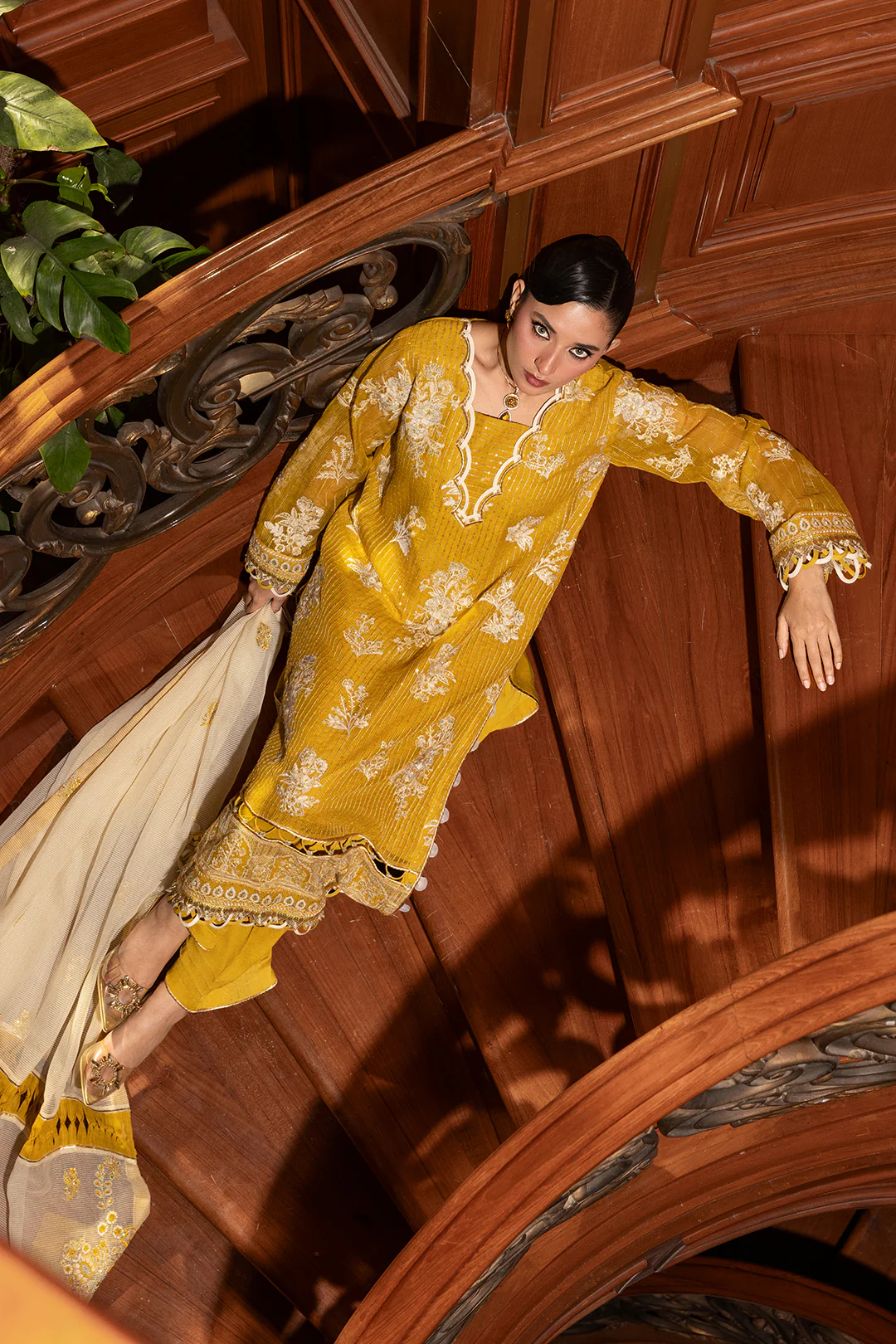 Embroidered Shirt Shalwar Dupatta - 4210 - Image 10