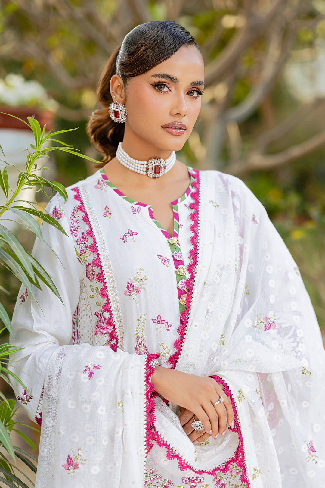 Embroidered Shirt Shalwar Dupatta - 4212 - Image 2