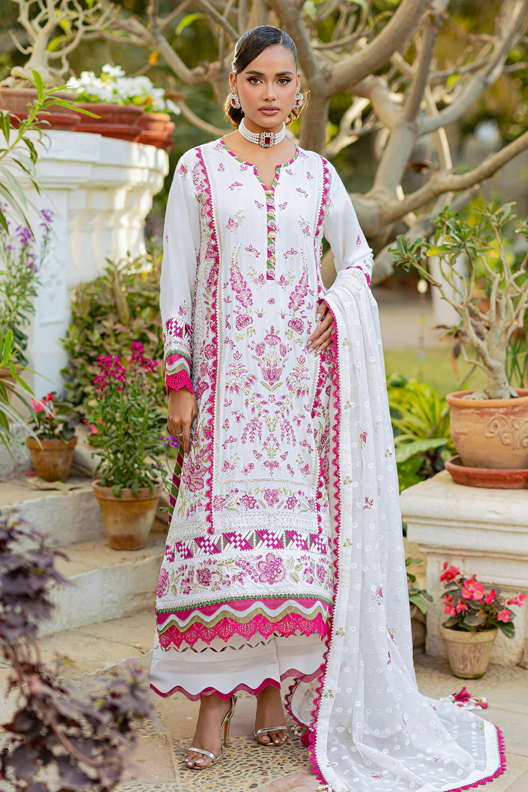 Embroidered Shirt Shalwar Dupatta - 4212 - Image 5