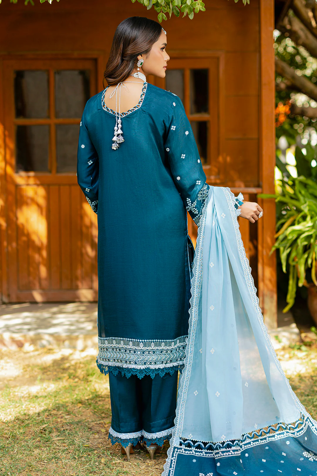 Embroidered Shirt Shalwar Dupatta - 4214 - Image 23