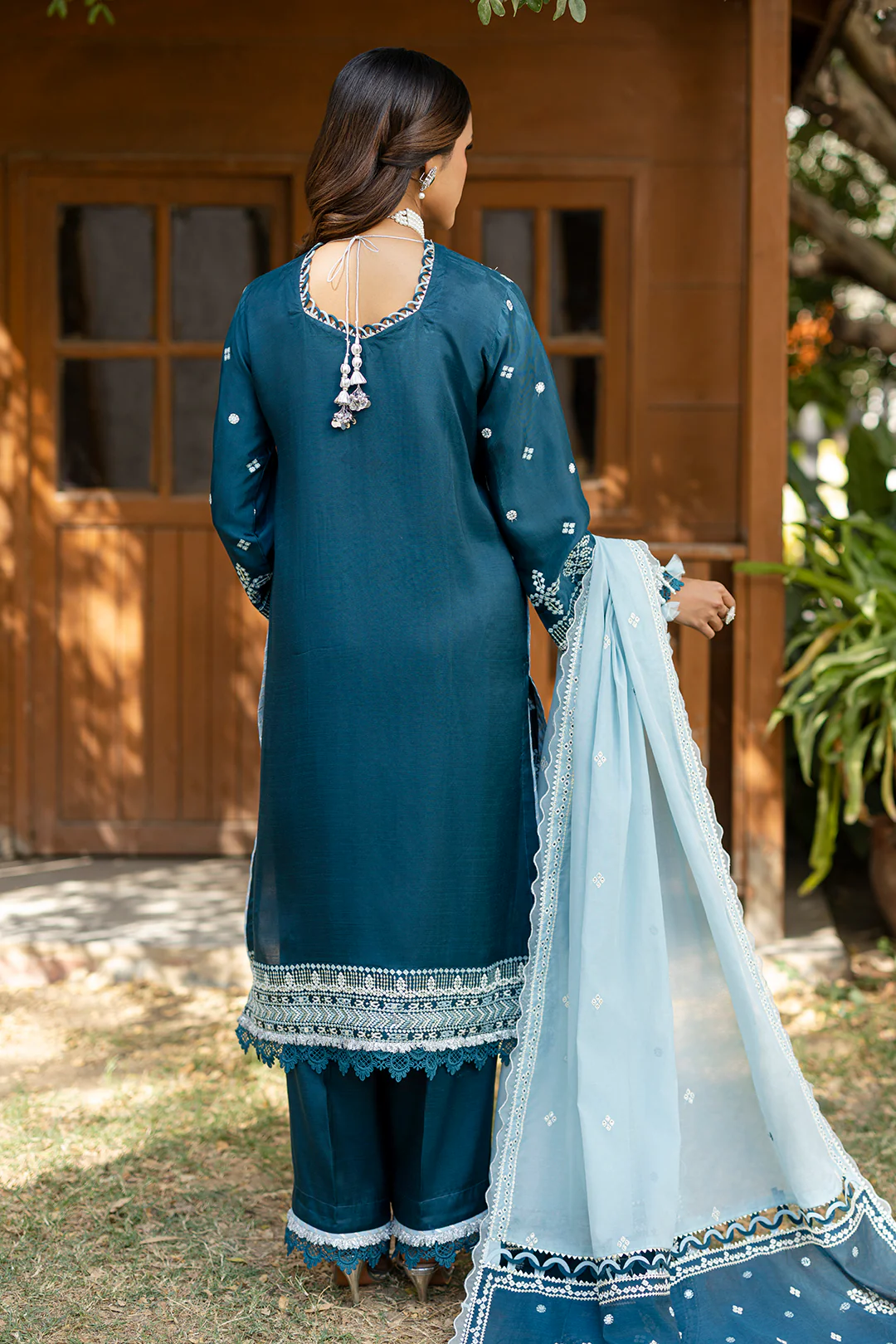 Embroidered Shirt Shalwar Dupatta - 4214 - Image 24