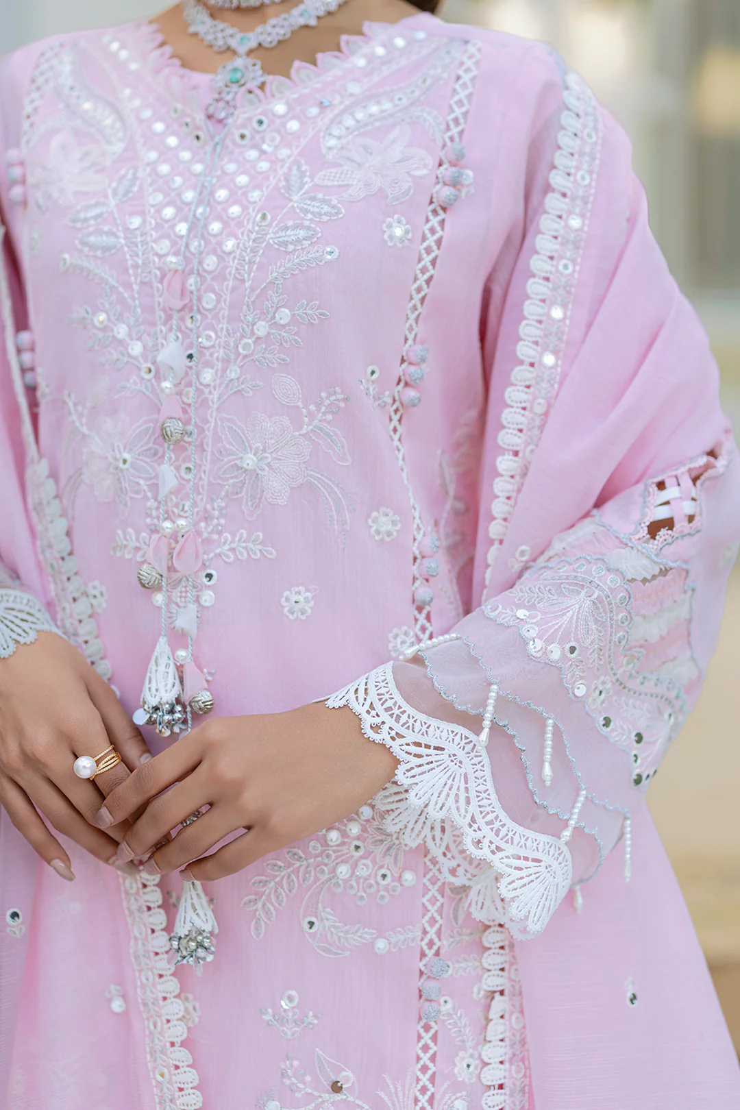 Embroidered Shirt Shalwar Dupatta - 4215 - Image 8