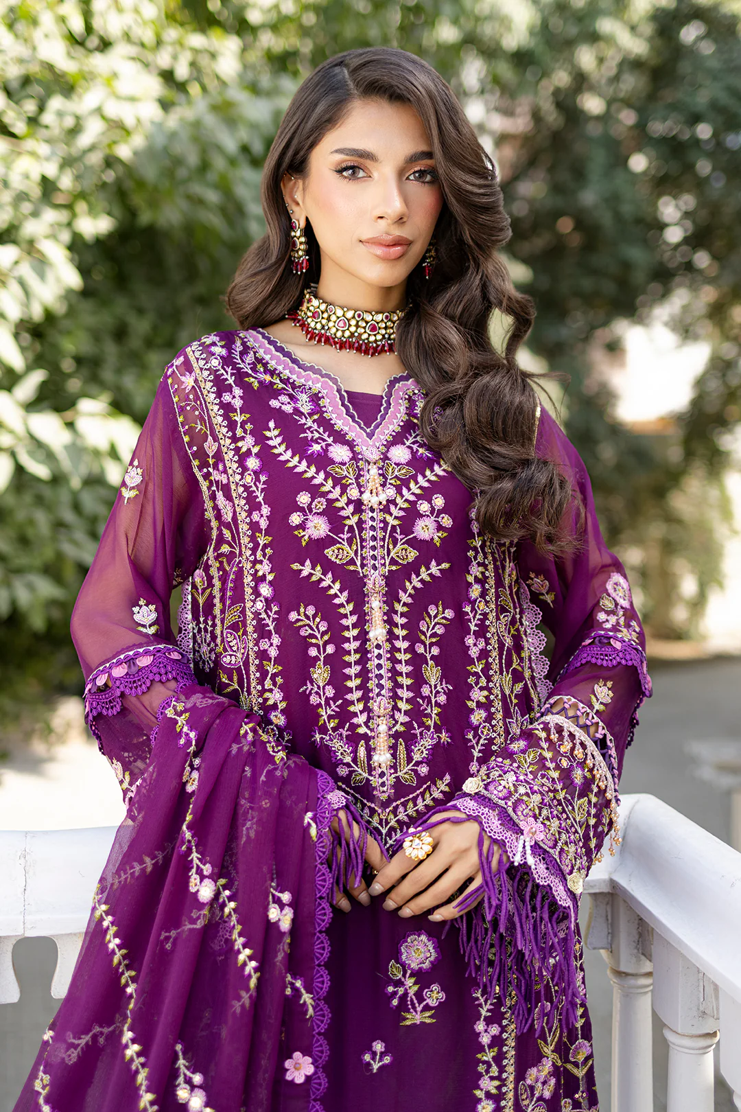 Embroidered Shirt Shalwar Dupatta - 4218 - Image 2