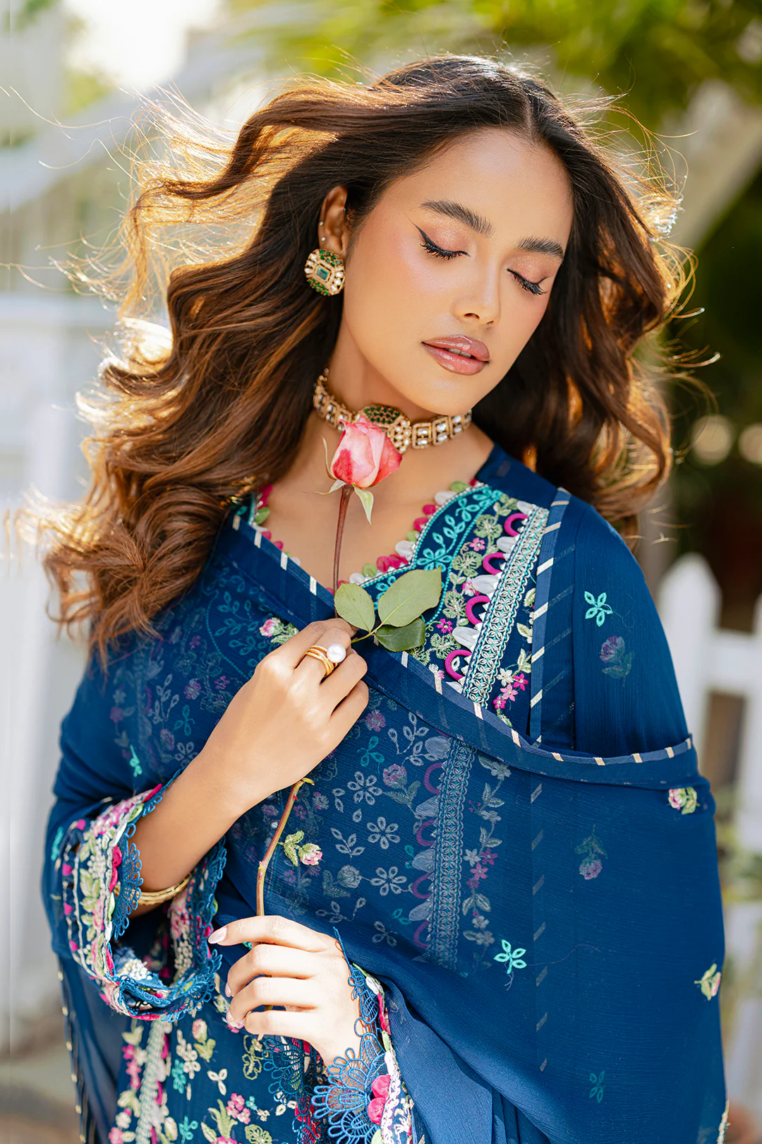 Embroidered Shirt Shalwar Dupatta - 4219 - Image 6