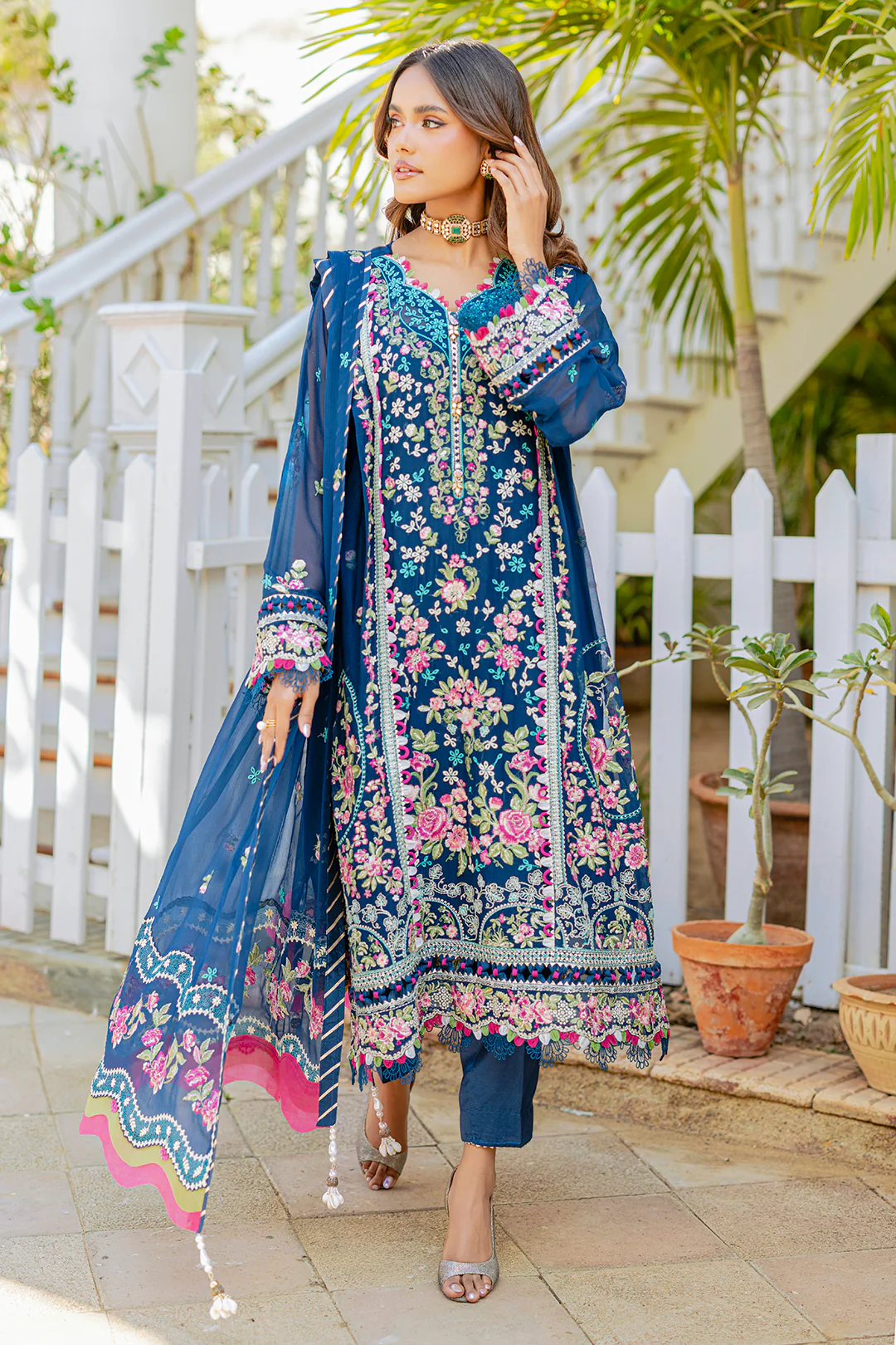 Embroidered Shirt Shalwar Dupatta - 4219 - Image 7