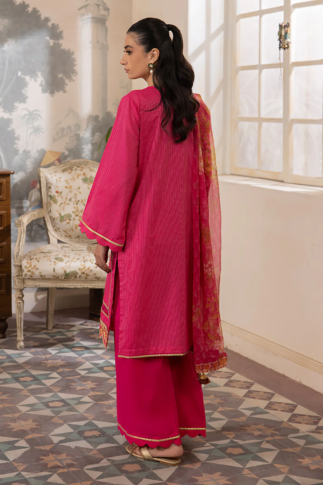 Embroidered Shirt Shalwar Dupatta - 1116 - Image 5