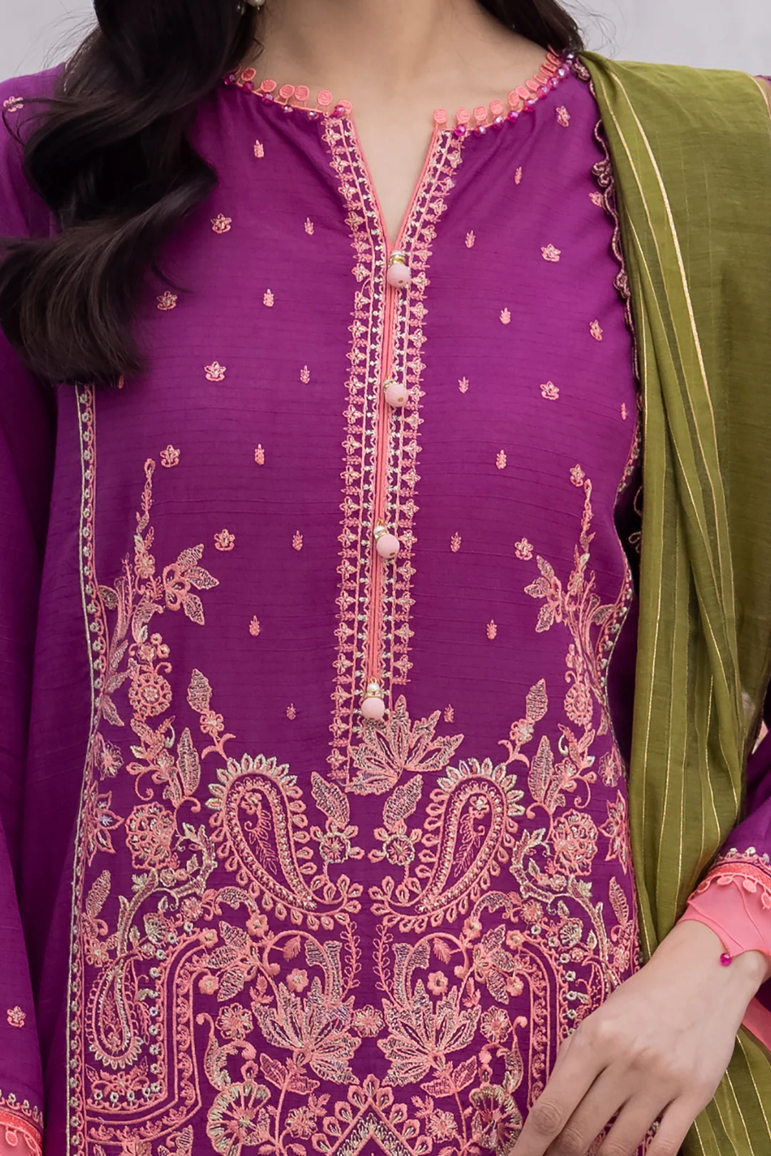 Embroidered Shirt Shalwar Dupatta - 1135 - Image 4