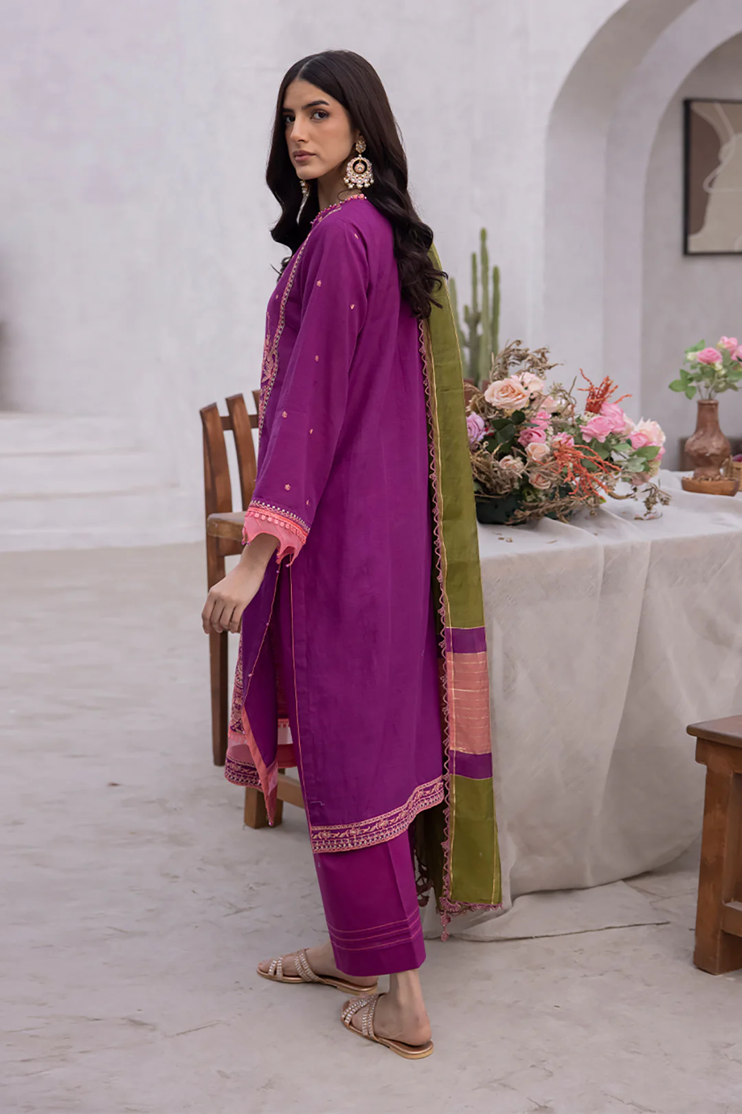 Embroidered Shirt Shalwar Dupatta - 1135 - Image 5
