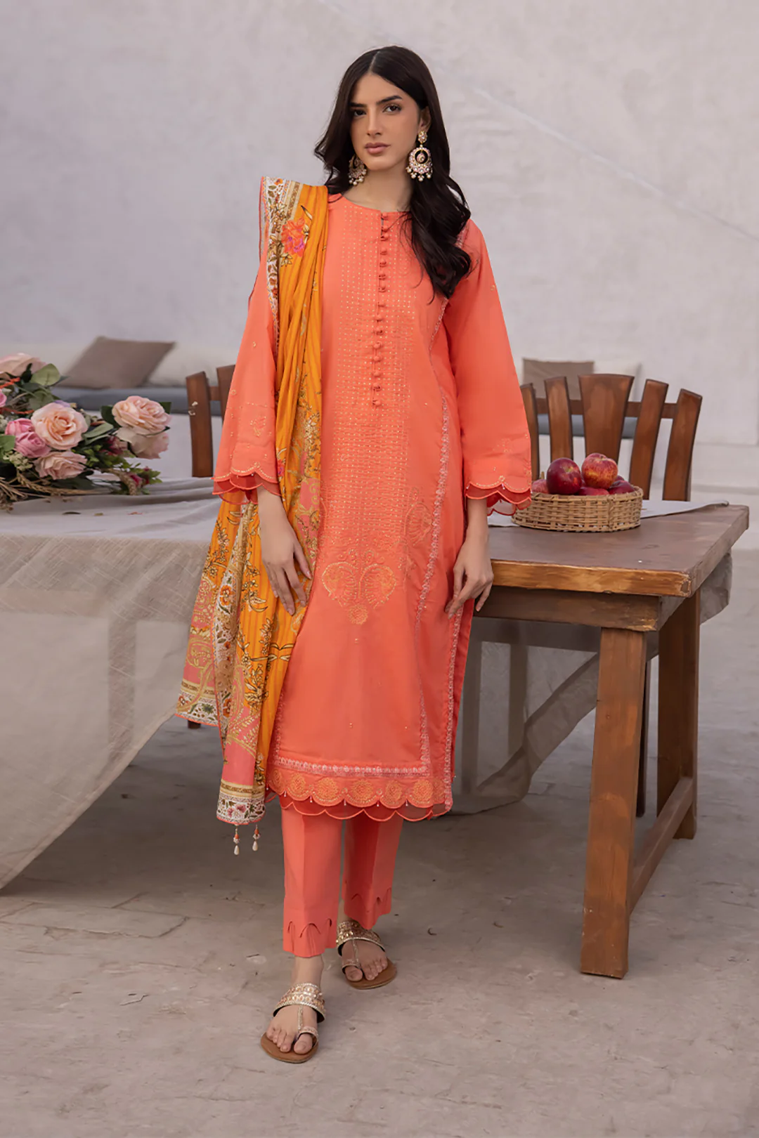 Embroidered Shirt Shalwar Dupatta - 1143 - Image 4