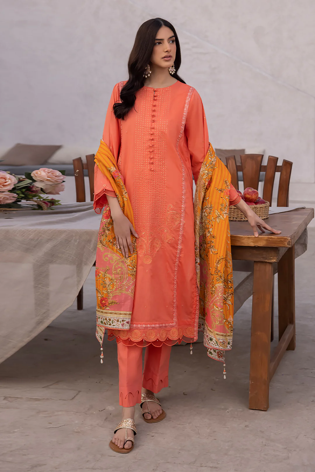 Embroidered Shirt Shalwar Dupatta - 1143 - Image 5