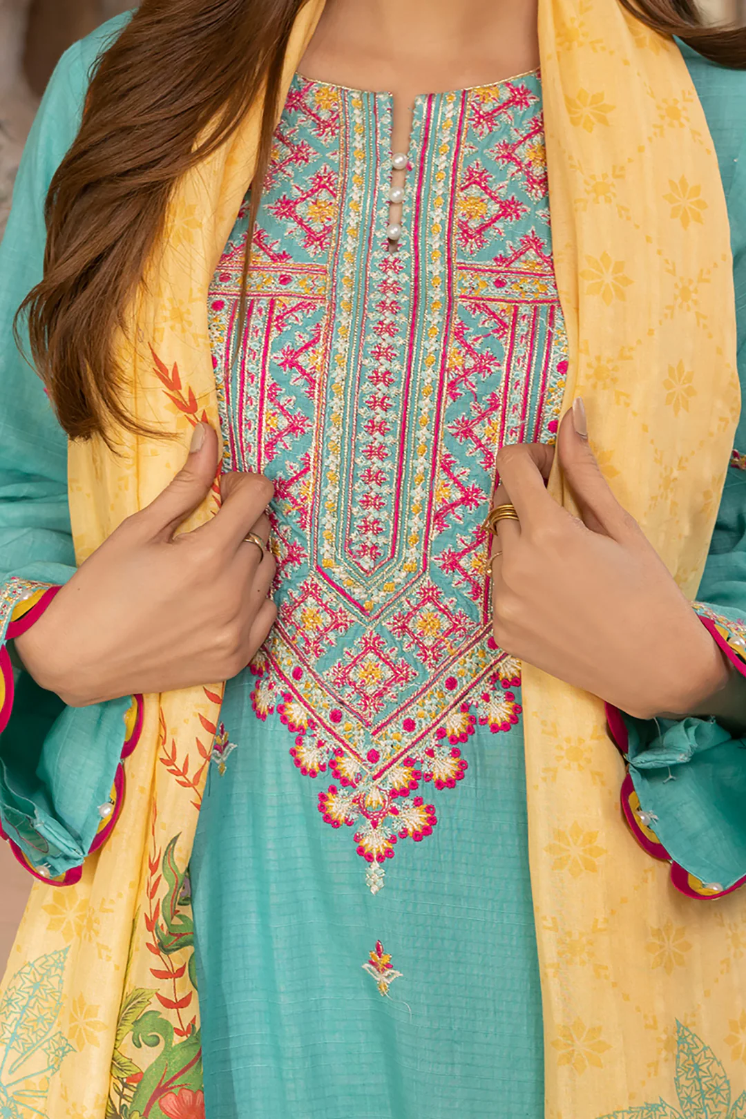 Embroidered Shirt Shalwar Dupatta - 1146 - Image 4