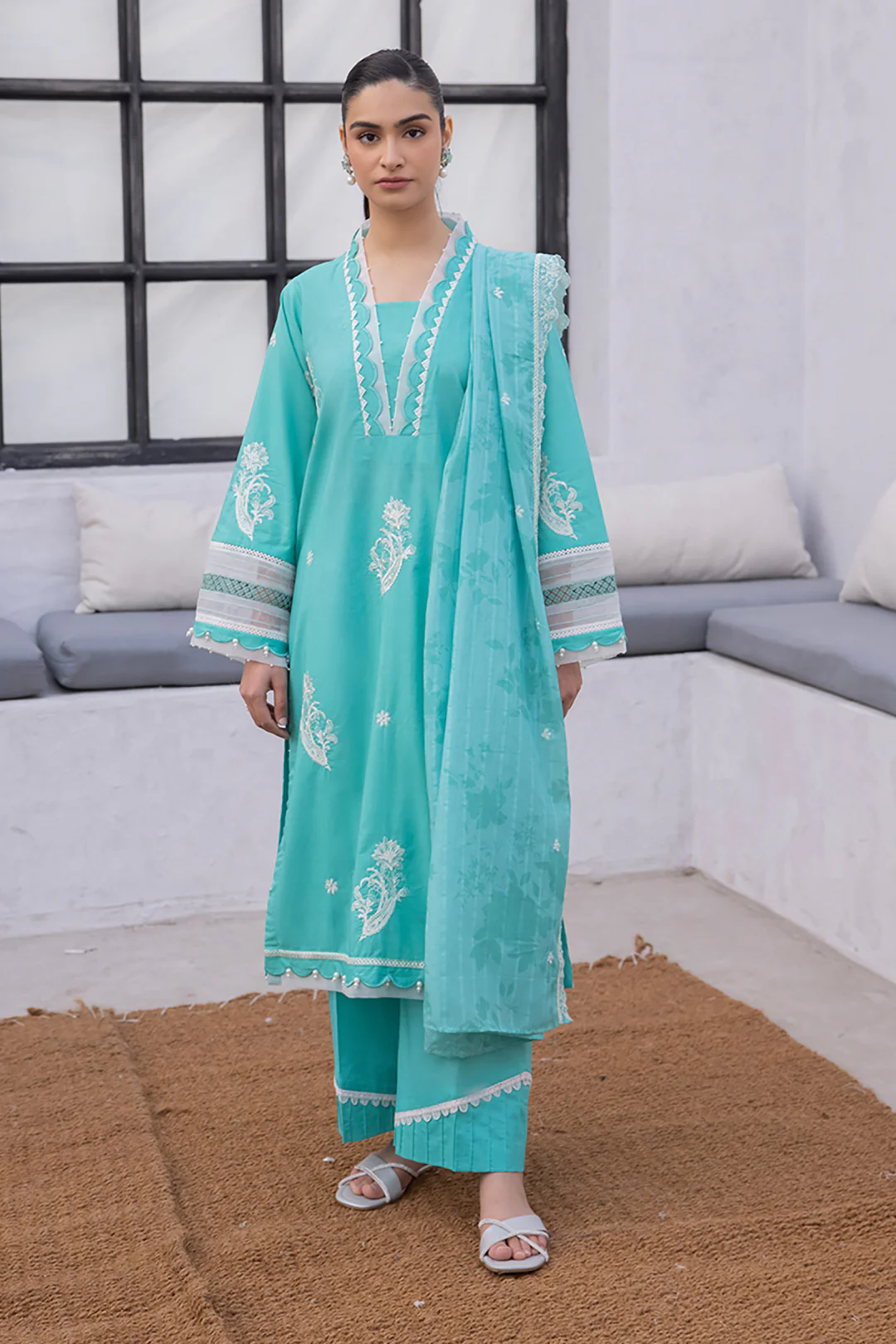 Embroidered Shirt Shalwar Dupatta - 1147 - Image 3