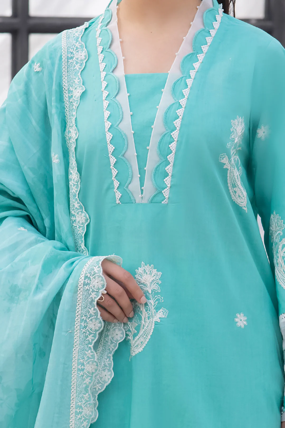 Embroidered Shirt Shalwar Dupatta - 1147 - Image 4